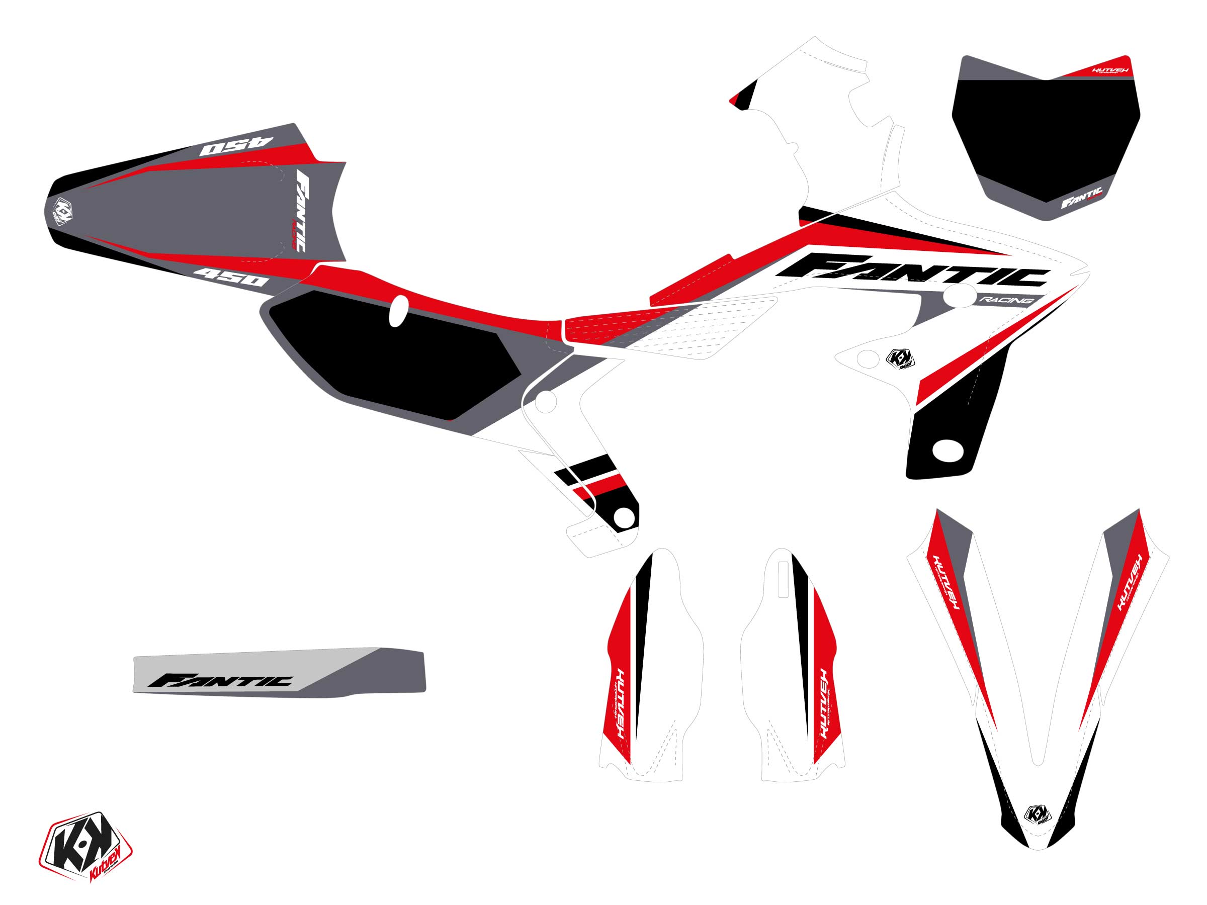 Fantic Xx 250 F Dirt Bike Mantova Graphic Kit Black