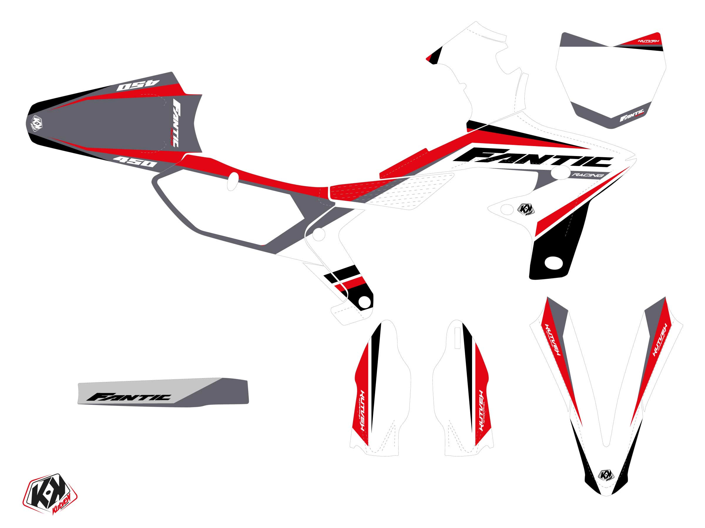 Fantic Xx 450 F Dirt Bike Mantova Graphic Kit Black