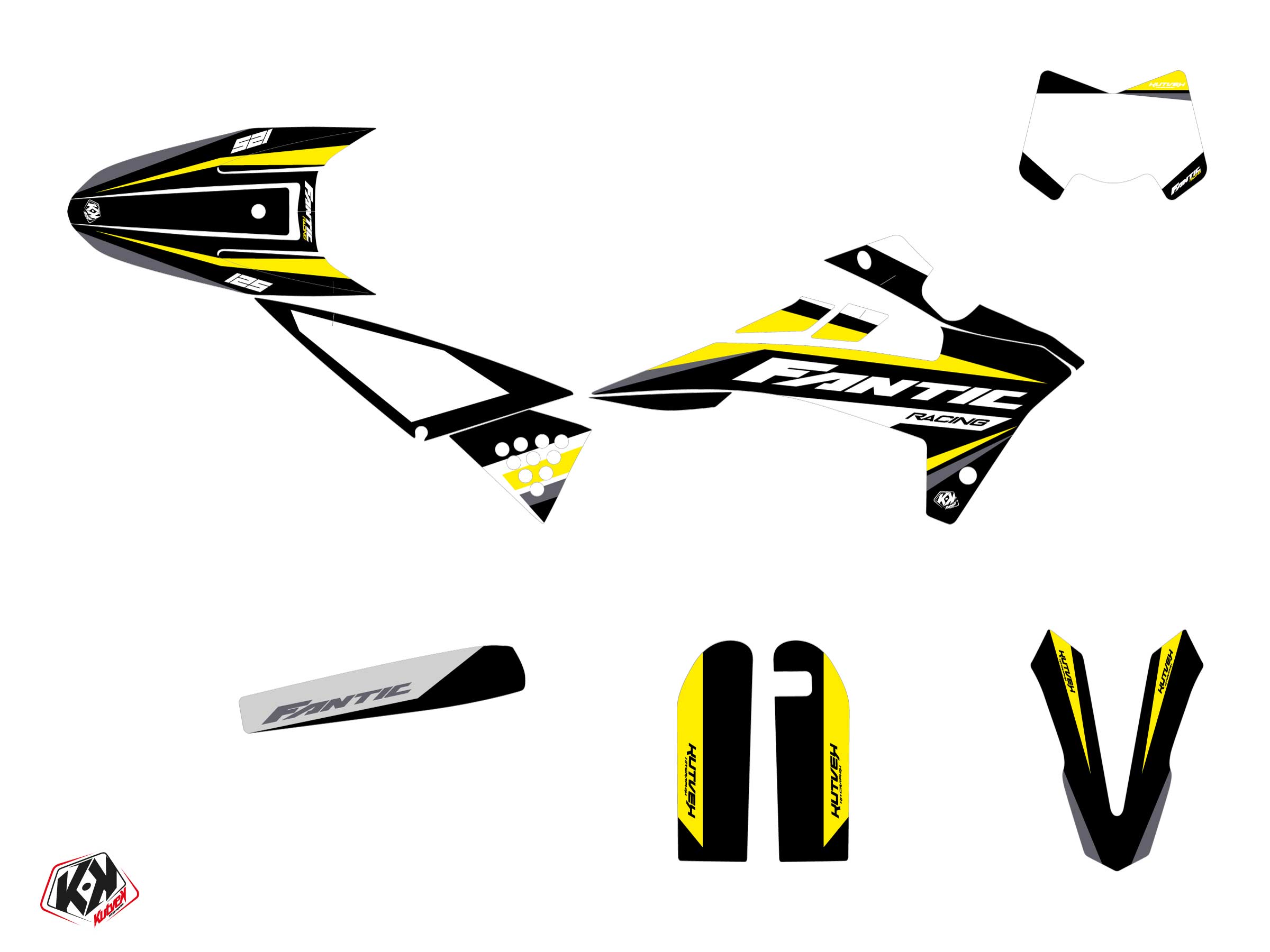 Fantic Xmf 125 Dirt Bike Inkline Graphic Kit Yellow