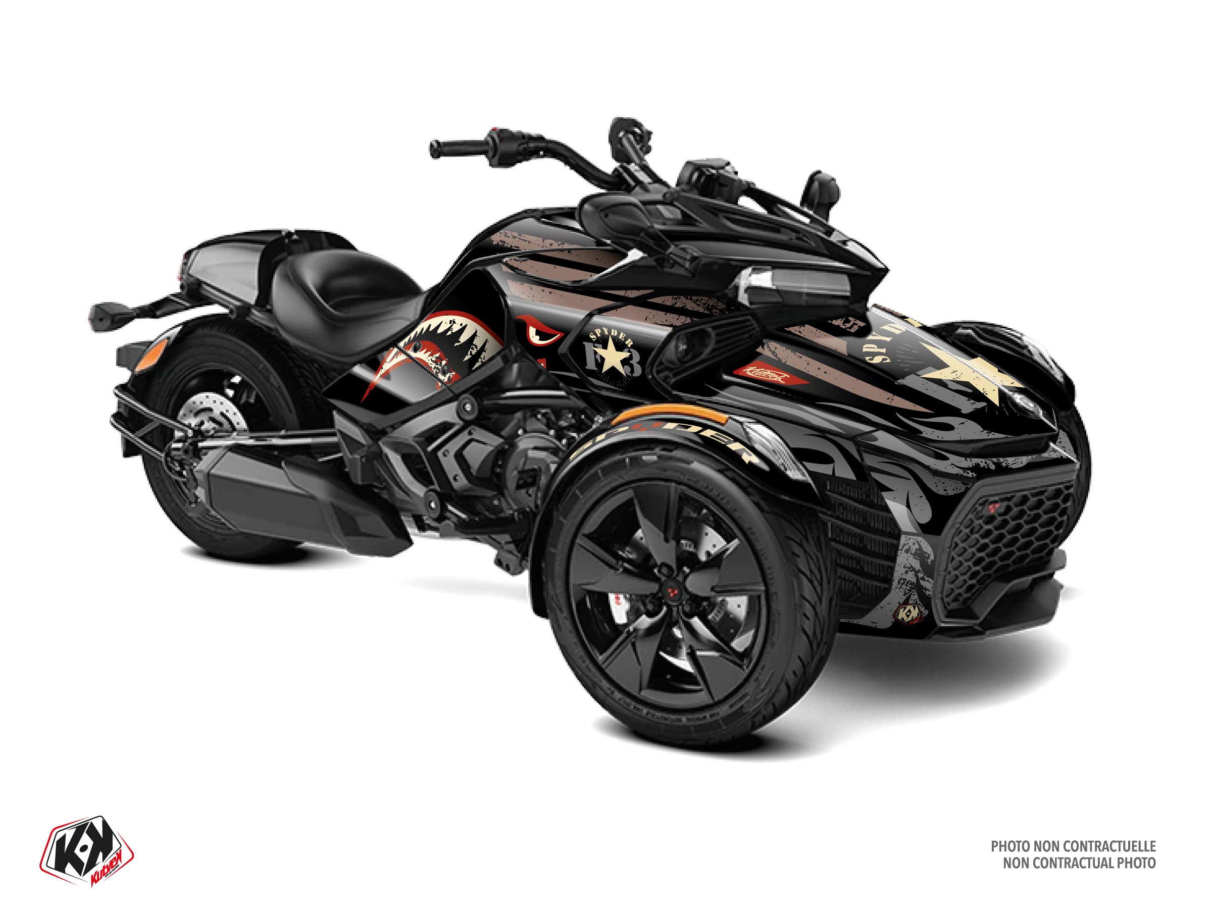 Can-am Spyder F3 Hybrid Navy Graphic Kit Beige