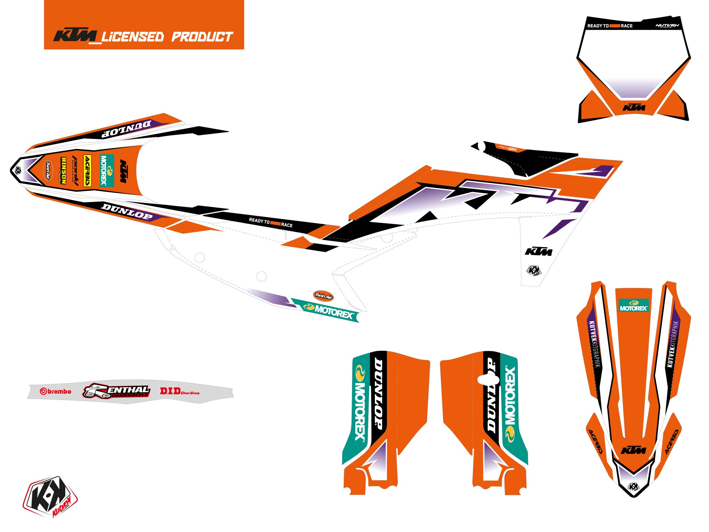 KTM 300 XC Dirt Bike Origin K23 Graphic Kit Orange 