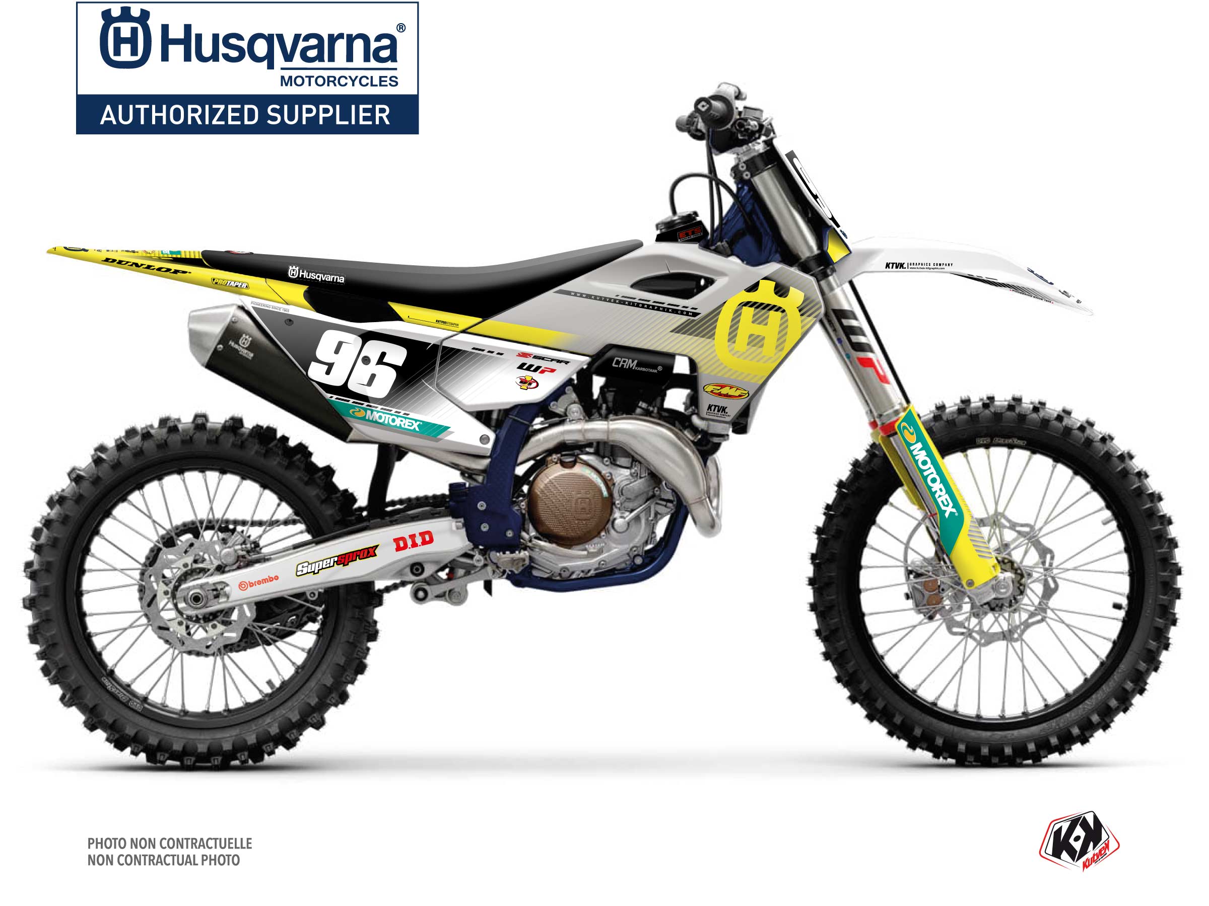 Kit Déco Motocross Origin K24 Husqvarna Fc 250 Gris