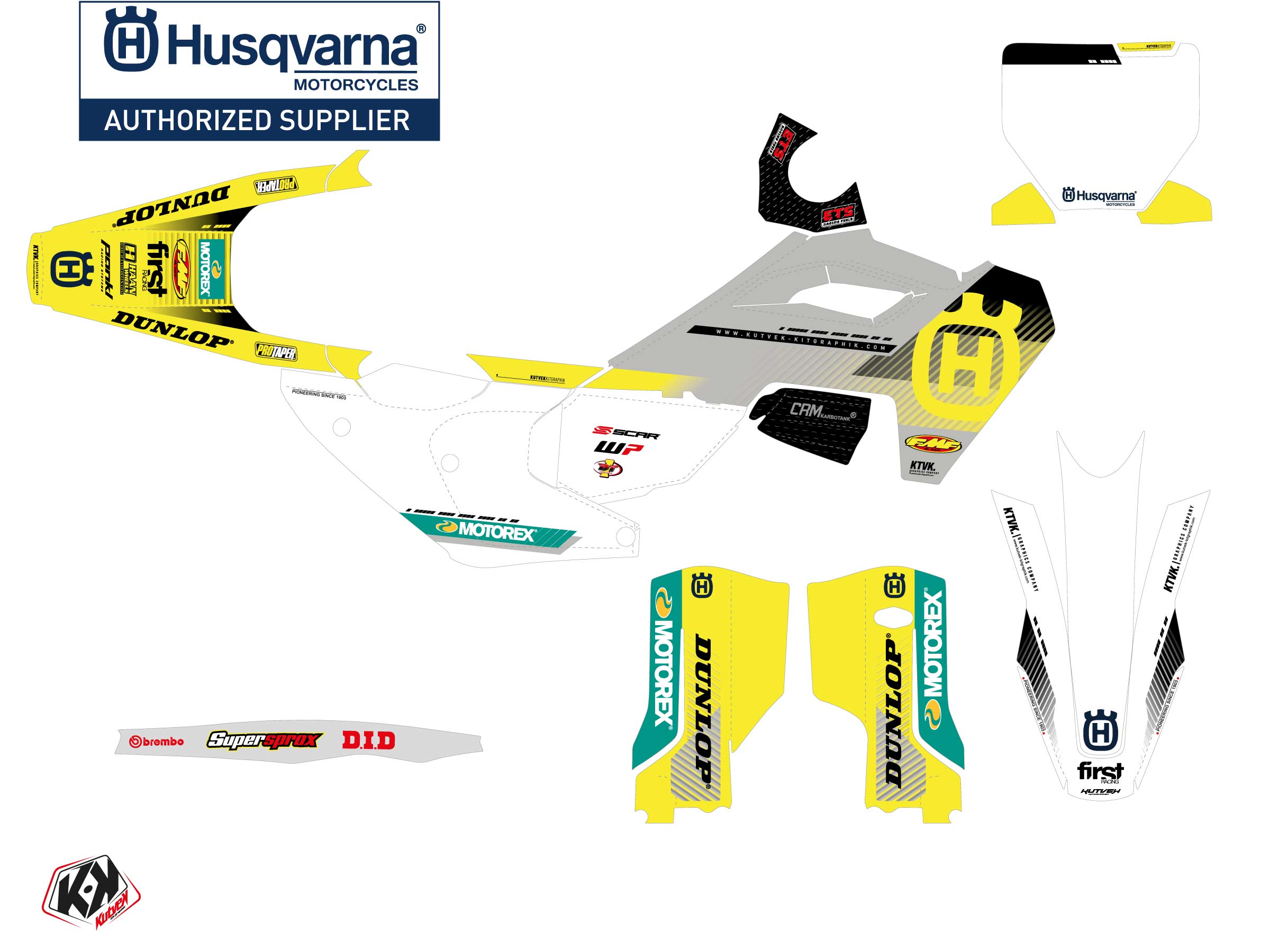 Husqvarna Fc 350 Dirt Bike Origin K24 Graphic Kit Grey