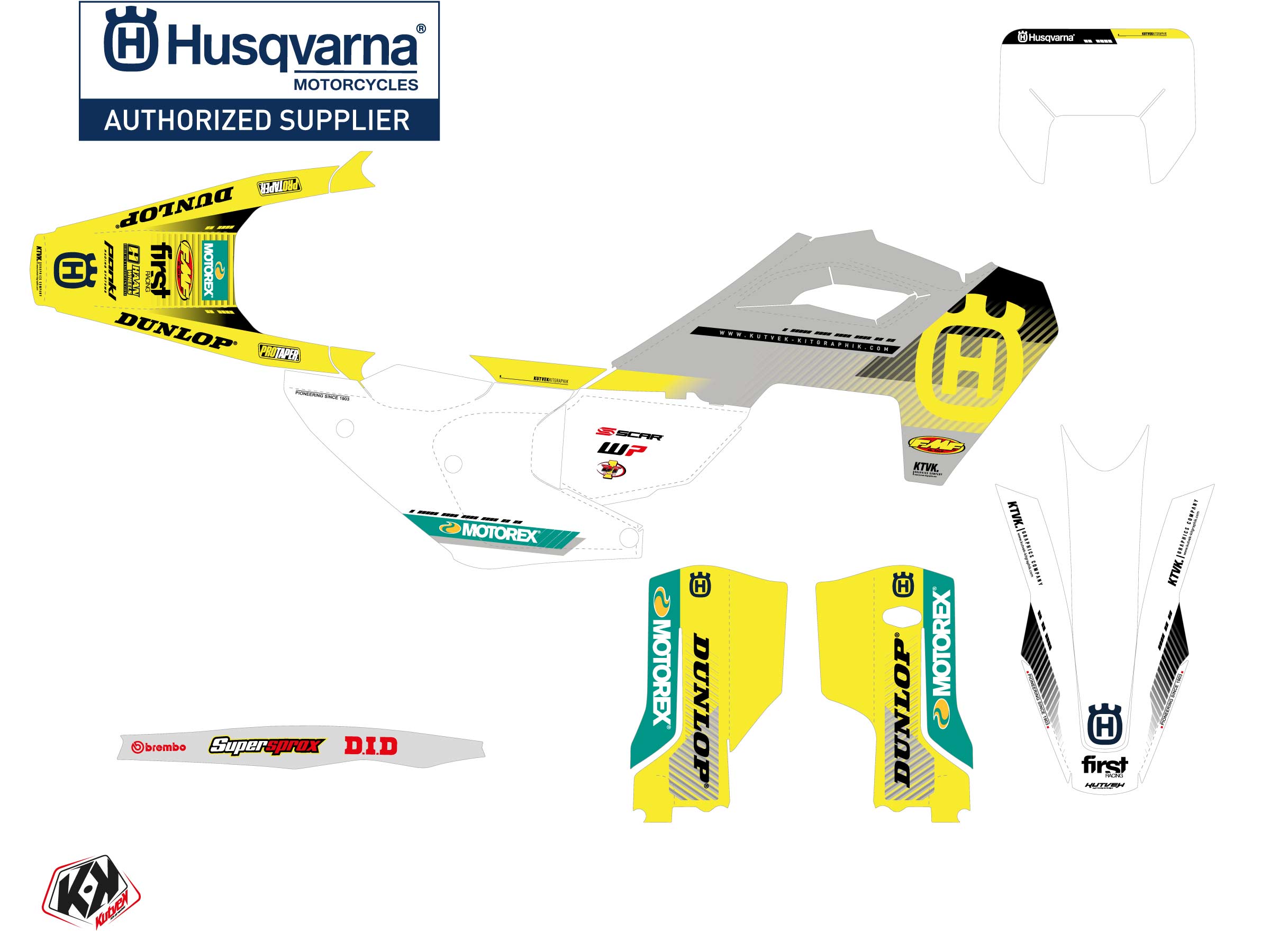 Husqvarna Fe 250 Dirt Bike Origin K24 Graphic Kit Grey