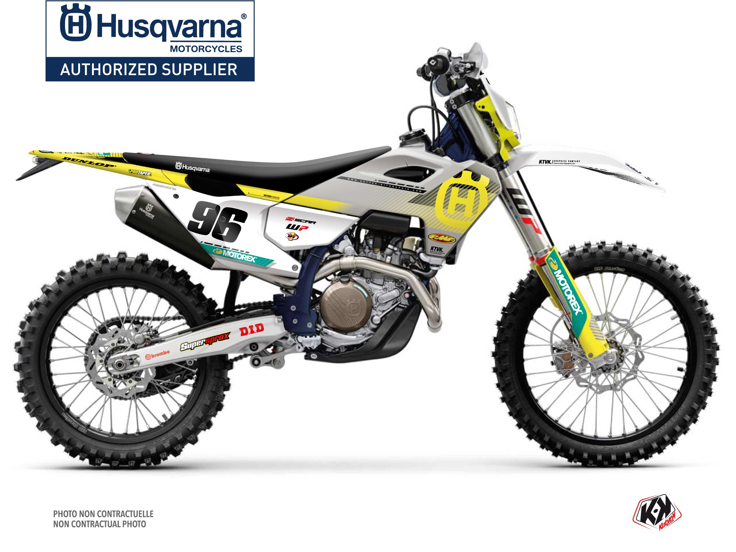 Kit Déco Motocross Origin K24 Husqvarna Fe 250 Gris