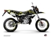 PACK BARBARIAN Graphic Kit + Seat Cover Derbi Xrace 50 Yellow Neon