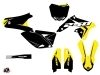 PACK Suzuki 250 RMZ Dirt Bike Halftone Graphic Kit Black Yellow + Plastics Kit 250 RMZ Black from 2010