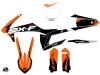 PACK KTM 450 SXF Dirt Bike Halftone Graphic Kit Black Orange + Plastics Kit 450 SXF Black from 2016