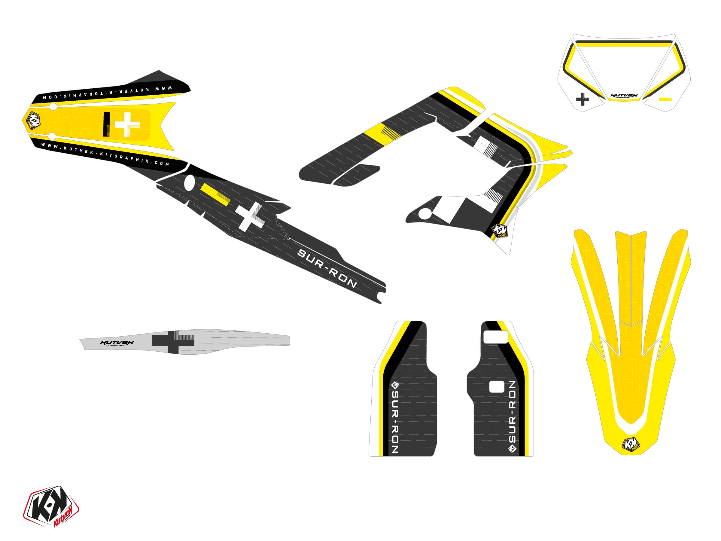 Sur-ron Storm-bee Enduro Dirt Bike Polar Graphic Kit Yellow