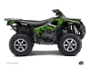Kawasaki 650 KVF ATV Predator Graphic Kit Black Green