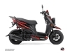Yamaha BWS 50 - ZUMA 50F Scooter Predator Graphic Kit Black Red