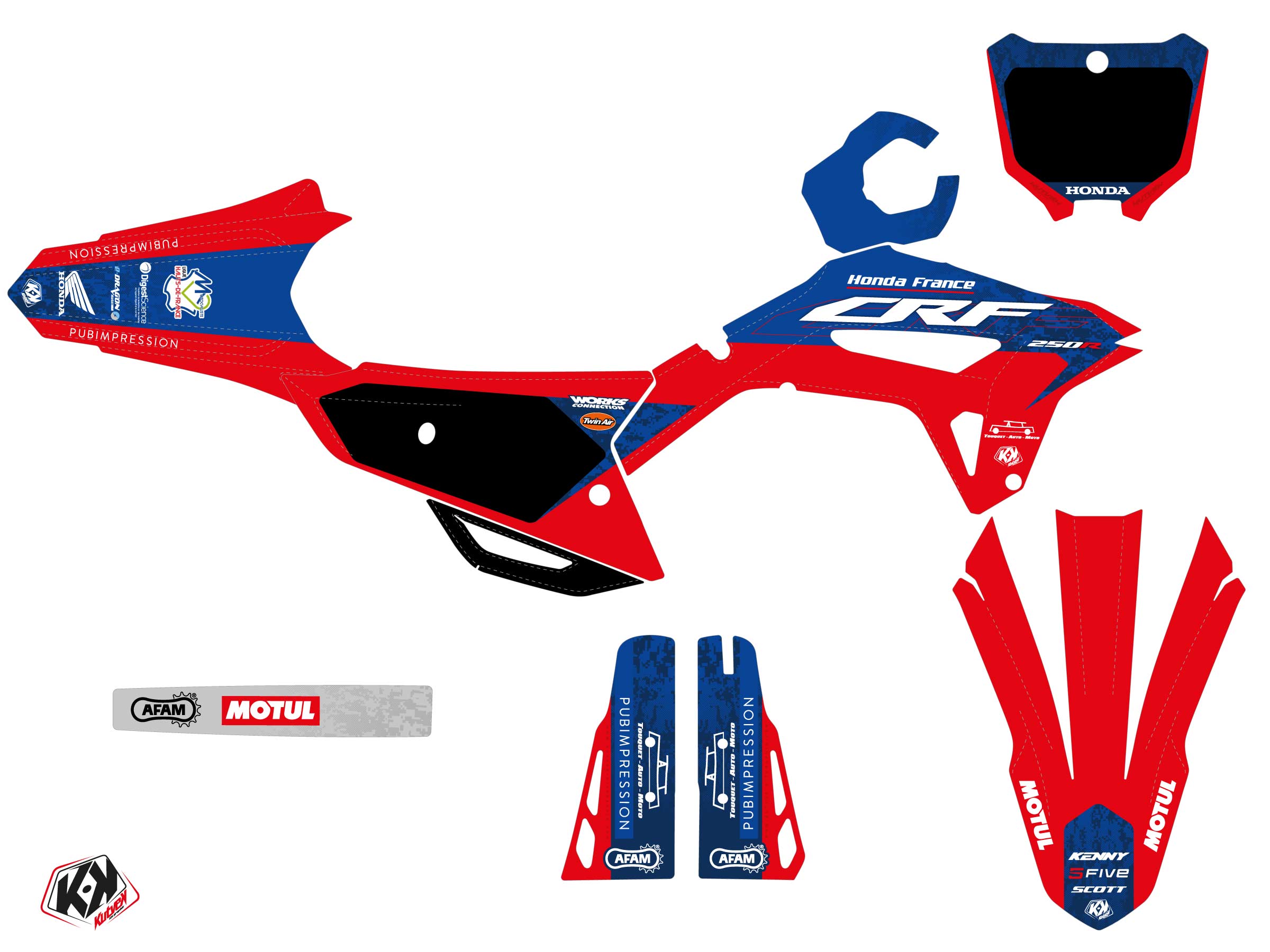 Kit Déco Motocross Replica Mathilde Denis Sable K24 Honda Crf 250 R