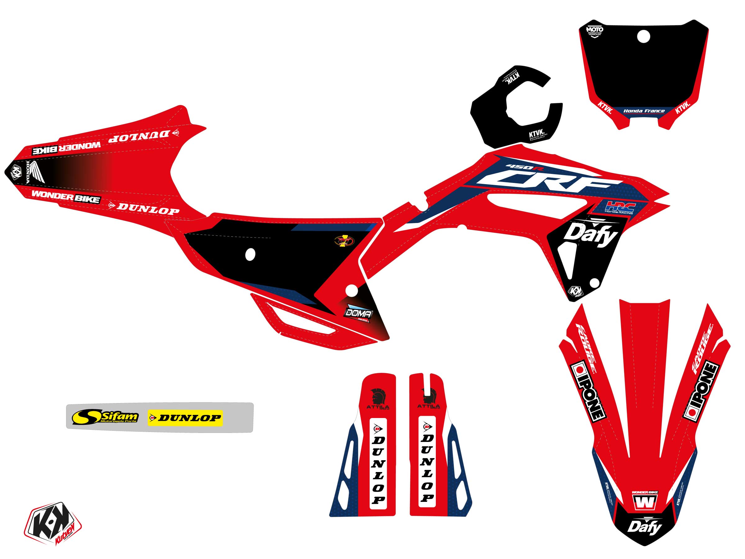 Honda Crf 250 R Dirt Bike Replica Wonder Bike K24 Graphic Kit