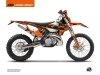 Kit Déco Moto Cross Retro KTM EXC-EXCF Orange