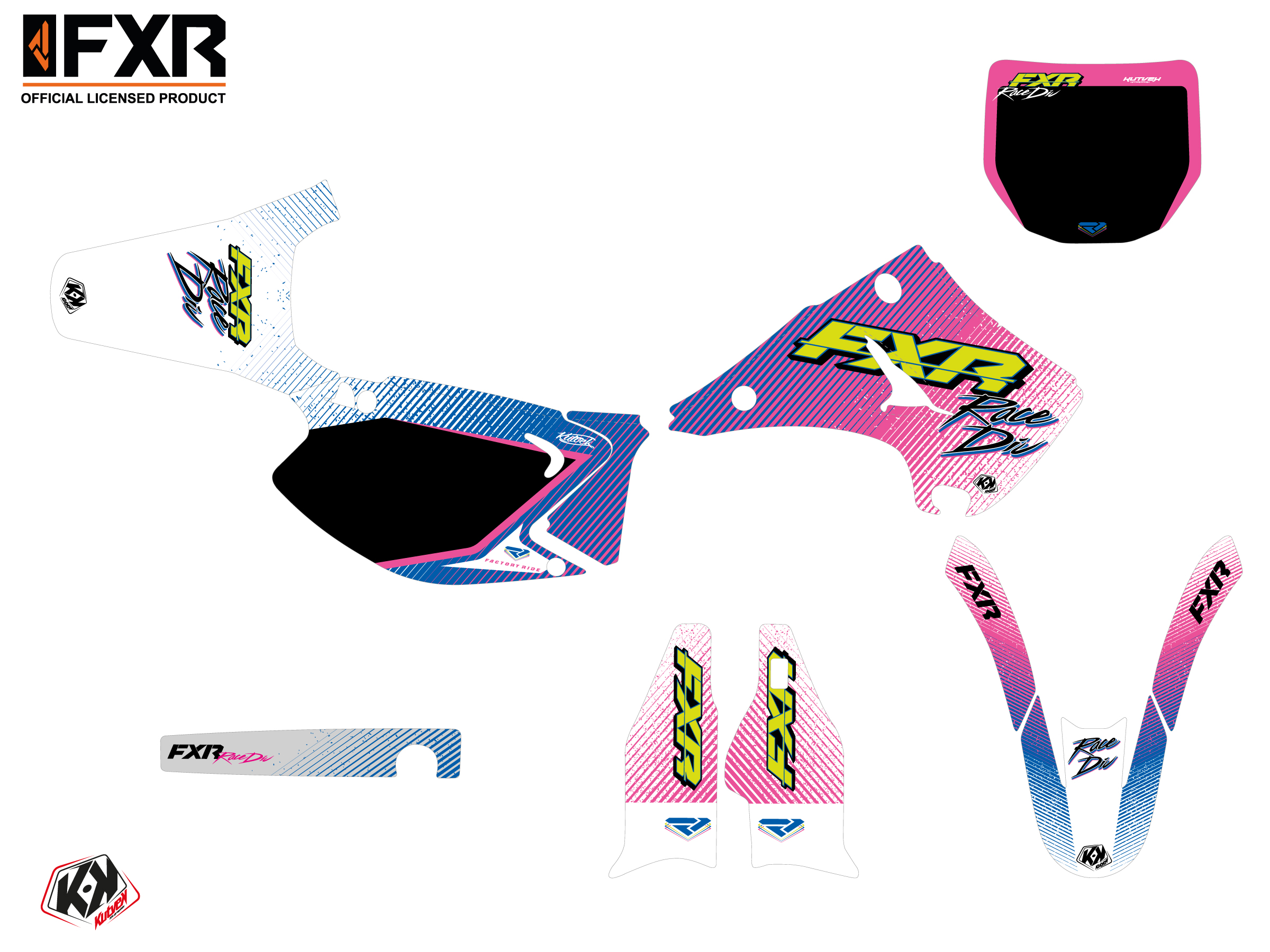 Kit Déco Motocross Fxr Retro Kawasaki Kx 125