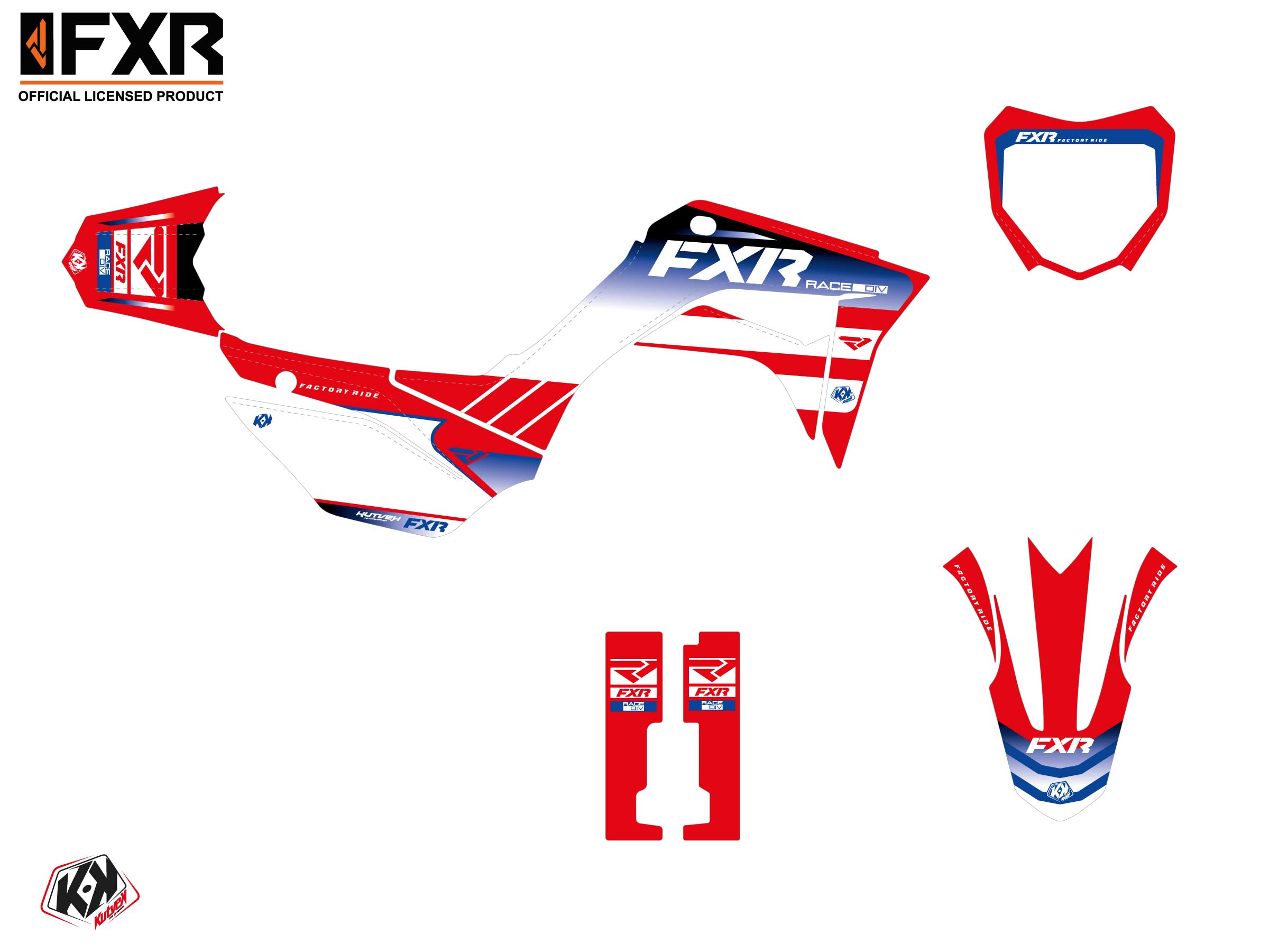 Kit Déco Motocross Fxr Revo Honda Crf 110 F Rouge