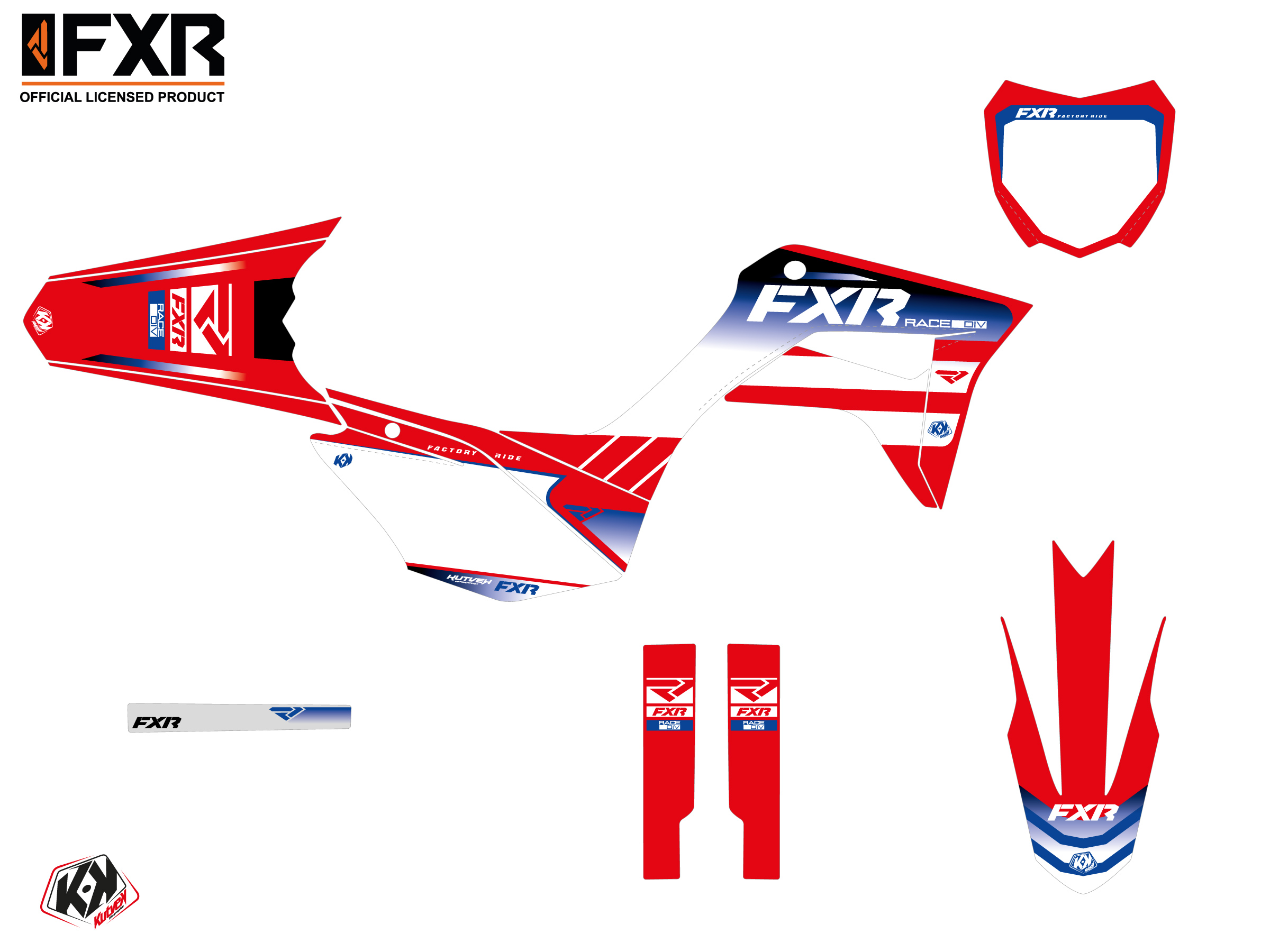 Kit Déco Motocross Fxr Revo Honda Crf 125 F Rouge