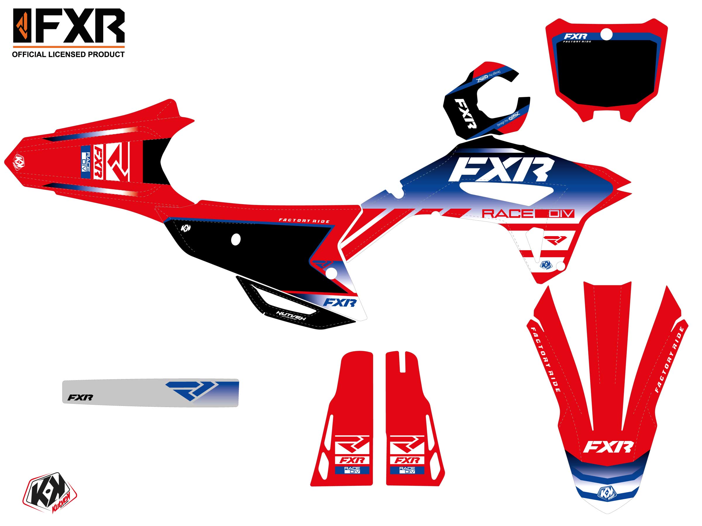 Kit Déco Motocross Fxr Revo Honda Crf 250 R Rouge