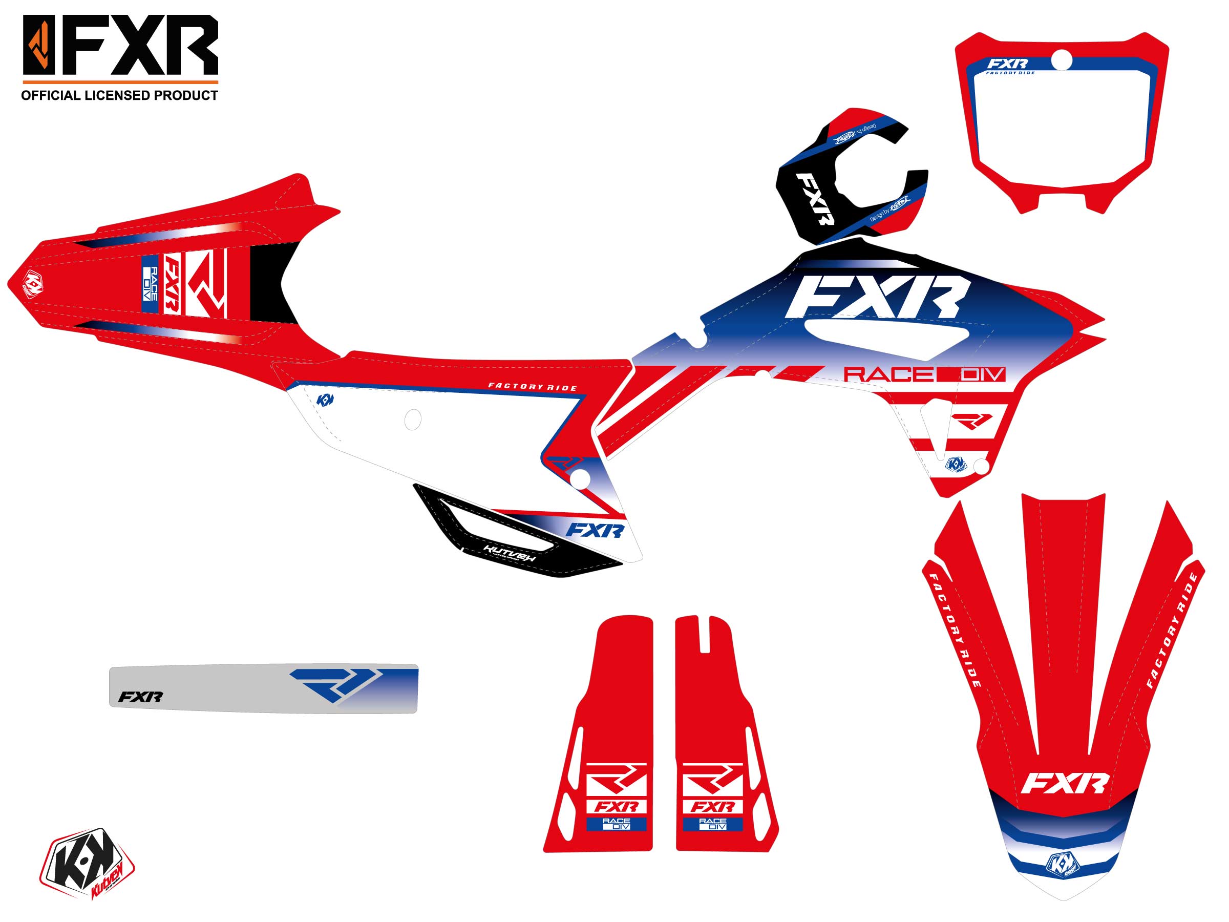 Kit Déco Motocross Fxr Revo Honda Crf 450 R Rouge