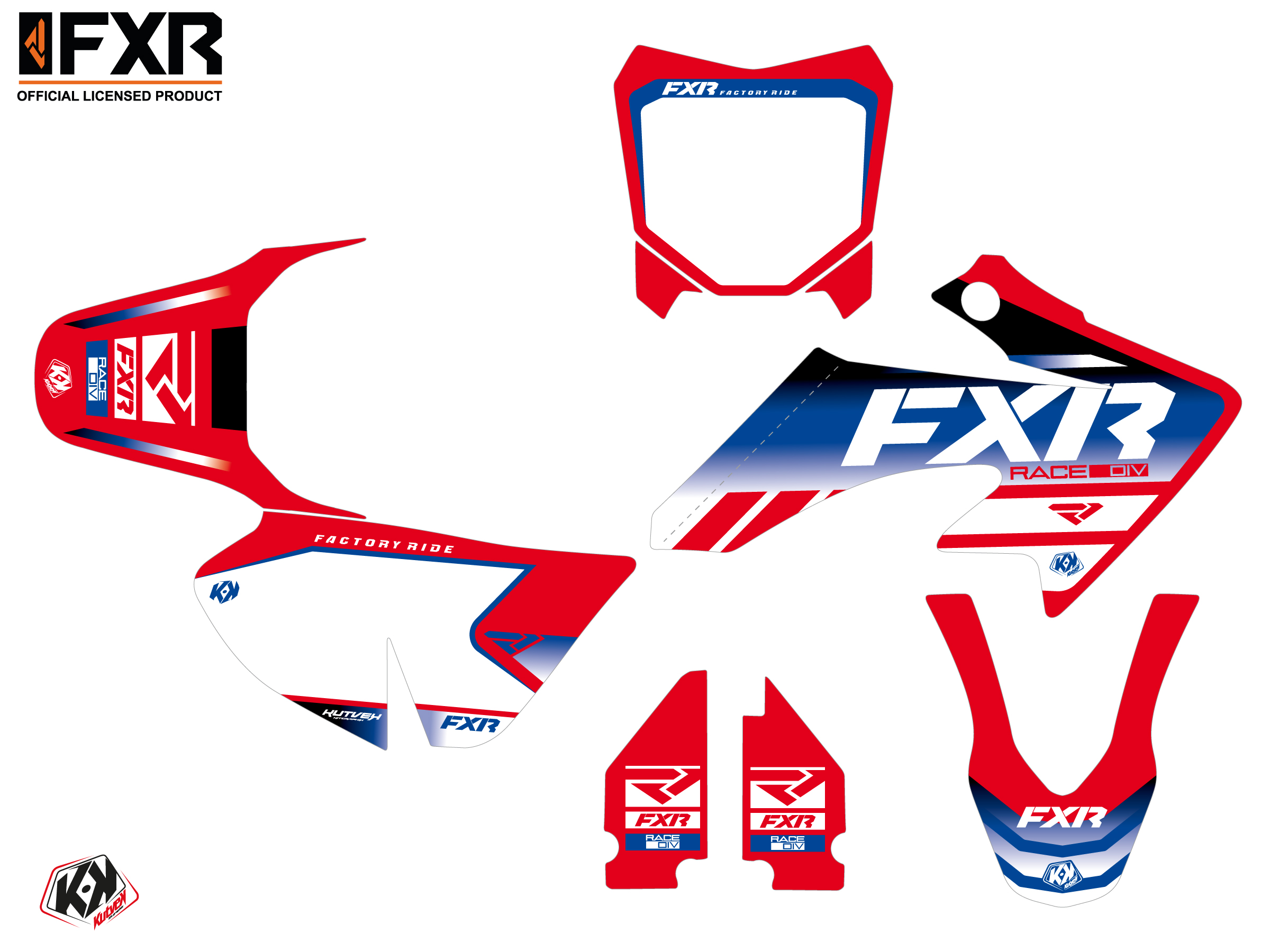 Kit Déco Motocross Fxr Revo Honda Crf 50 Rouge