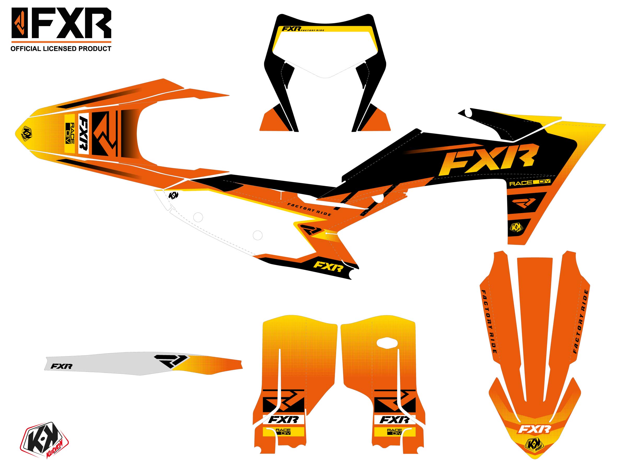 Kit Déco Motocross Fxr Revo Ktm Exc Excf Orange