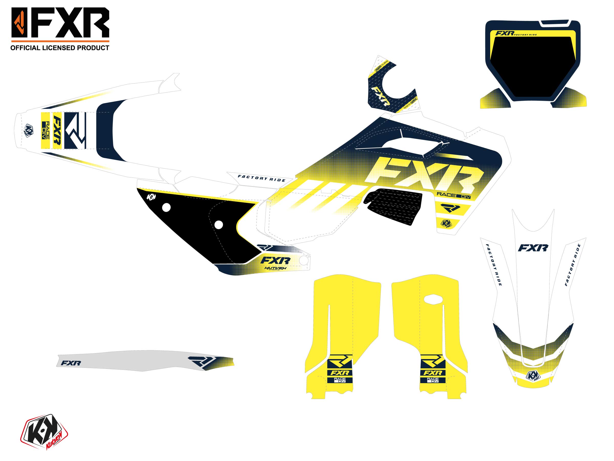 Kit Déco Motocross Fxr Revo Husqvarna Fc 250 Blanc