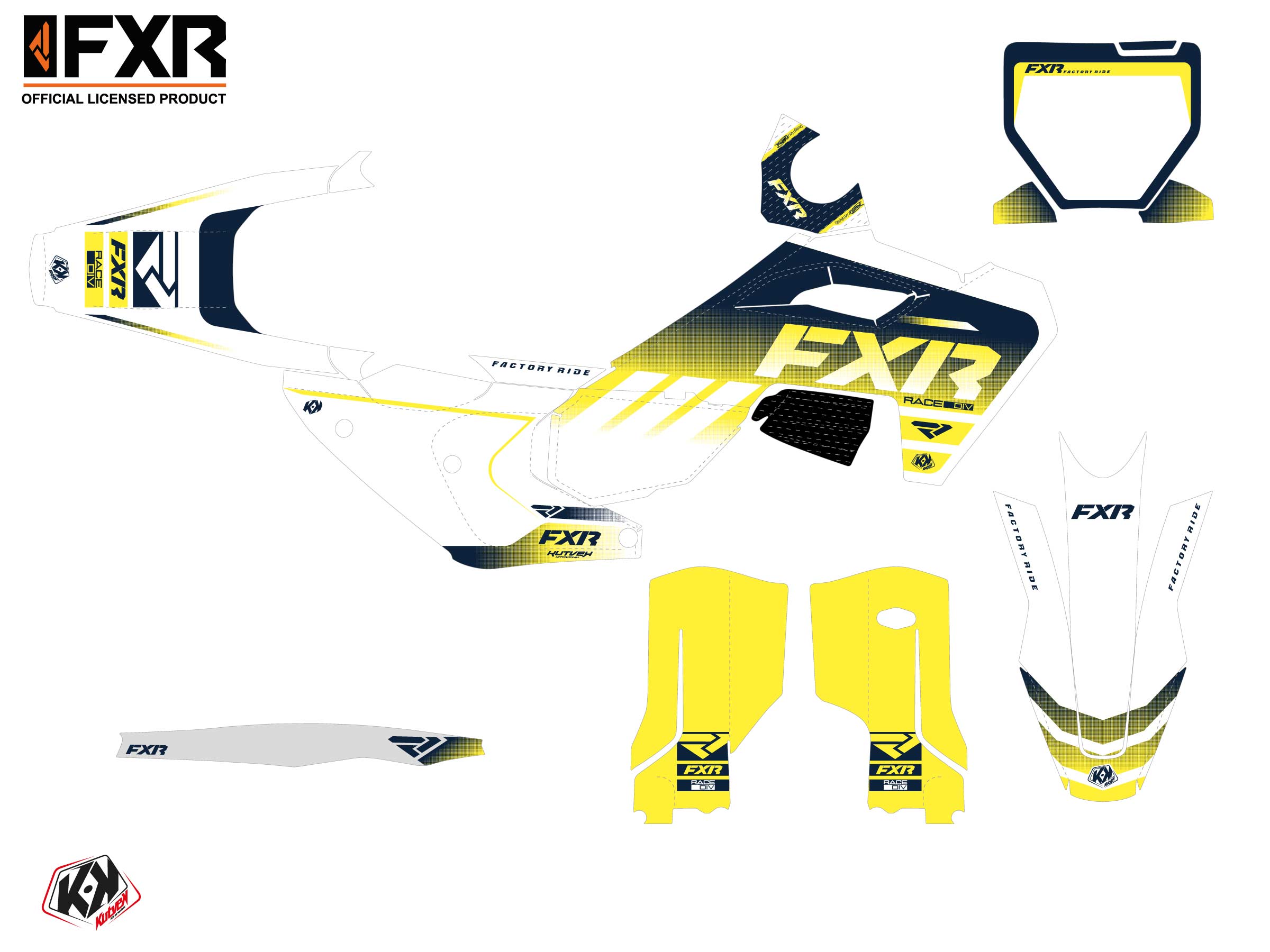 Kit Déco Motocross Fxr Revo Husqvarna Fc 350 Blanc