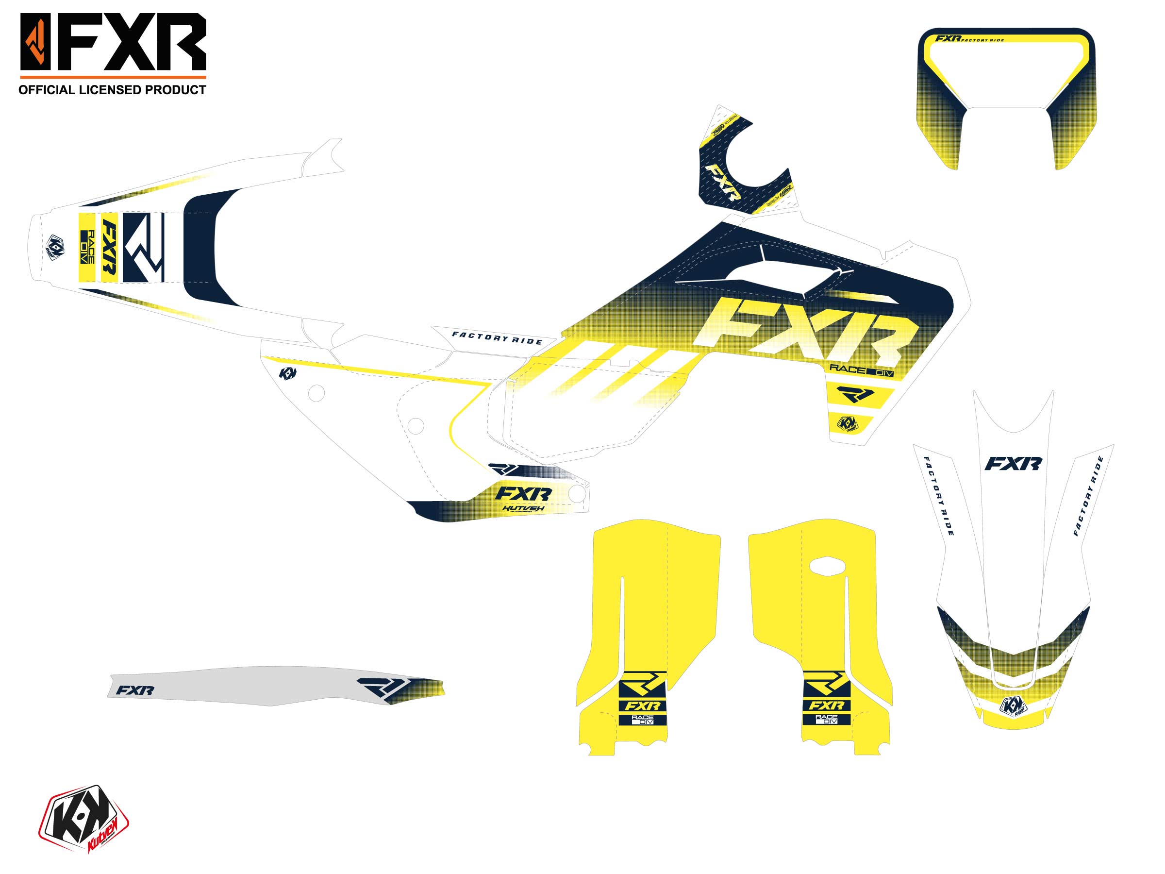 Kit Déco Motocross Fxr Revo Husqvarna Fe 250 Blanc