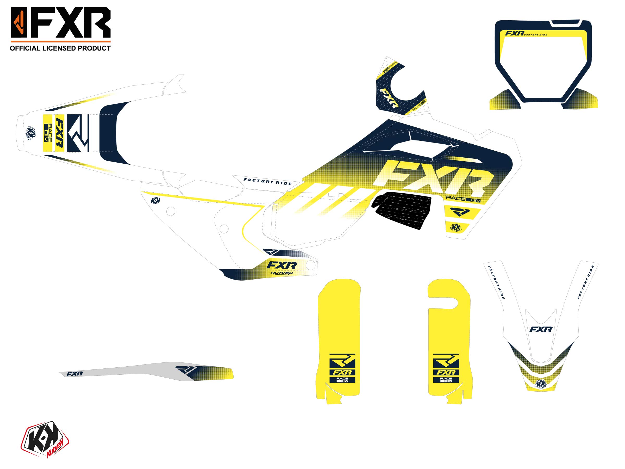 Kit Déco Motocross Fxr Revo Husqvarna Fs 450 Blanc