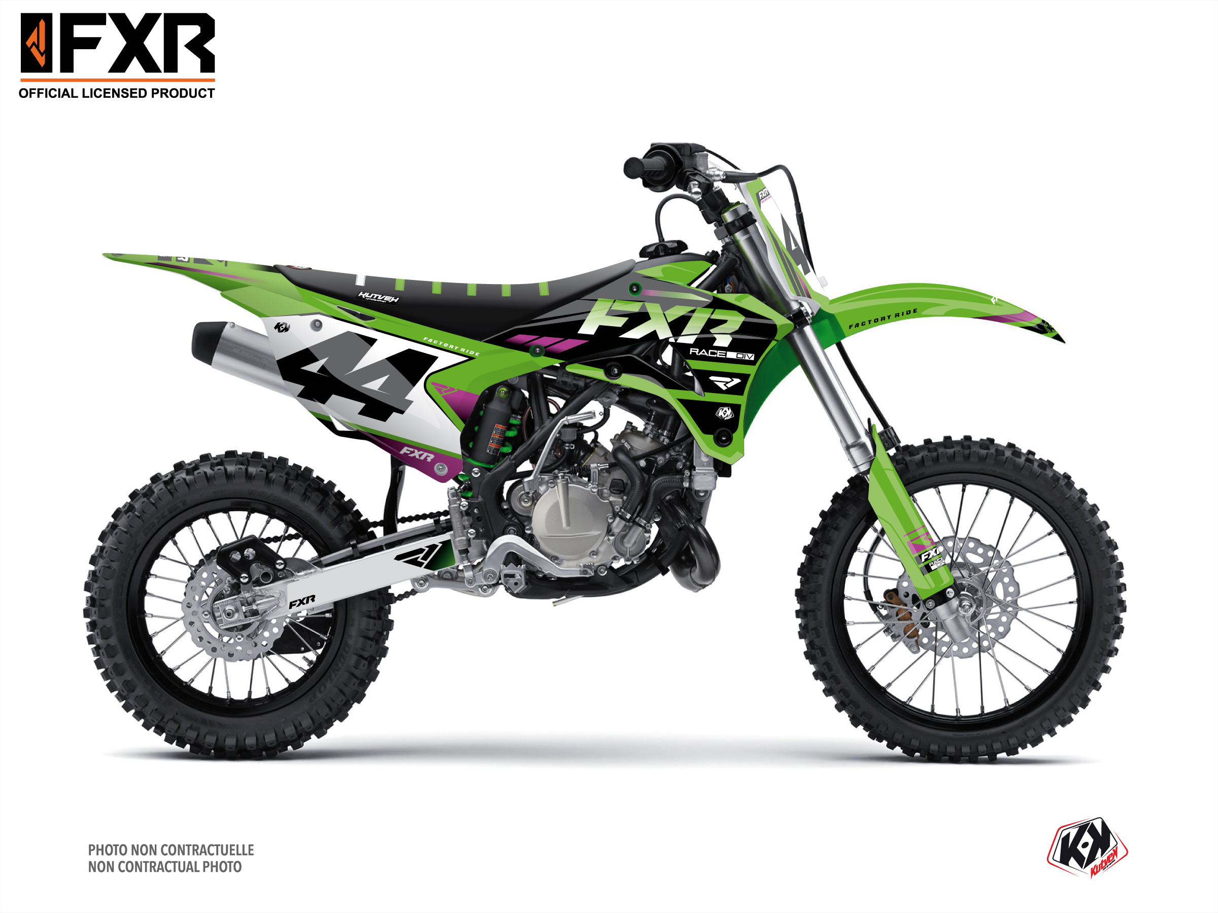 Kit Déco Motocross Fxr Revo Kawasaki Kx 100 Vert