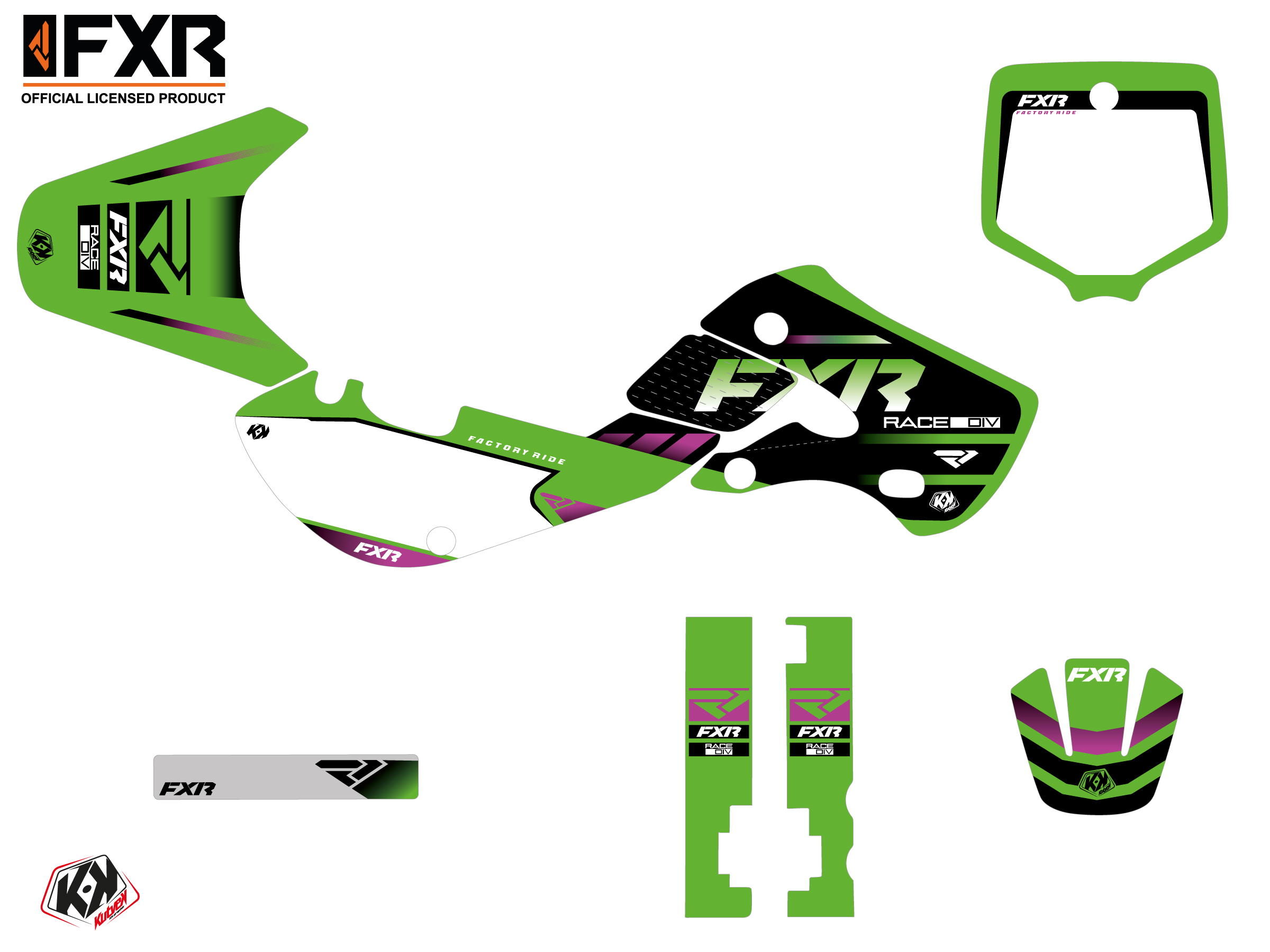 Kit Déco Motocross Fxr Revo Kawasaki Kx 65 Vert