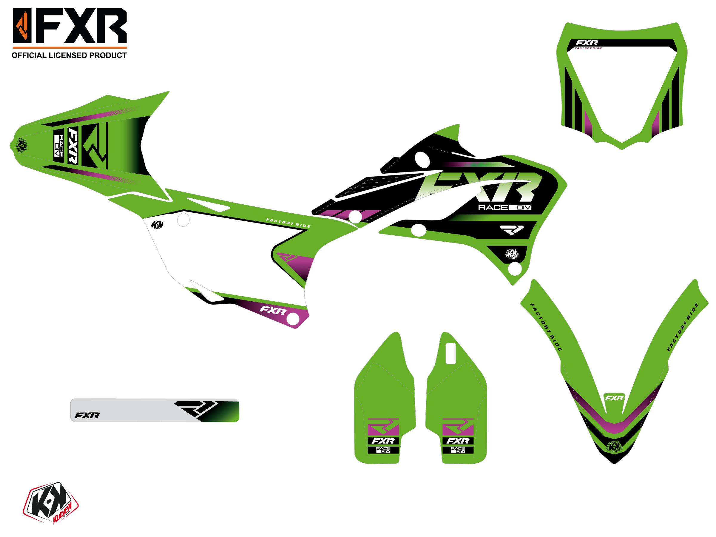 Kit Déco Motocross Fxr Revo Kawasaki Kx 85 Vert