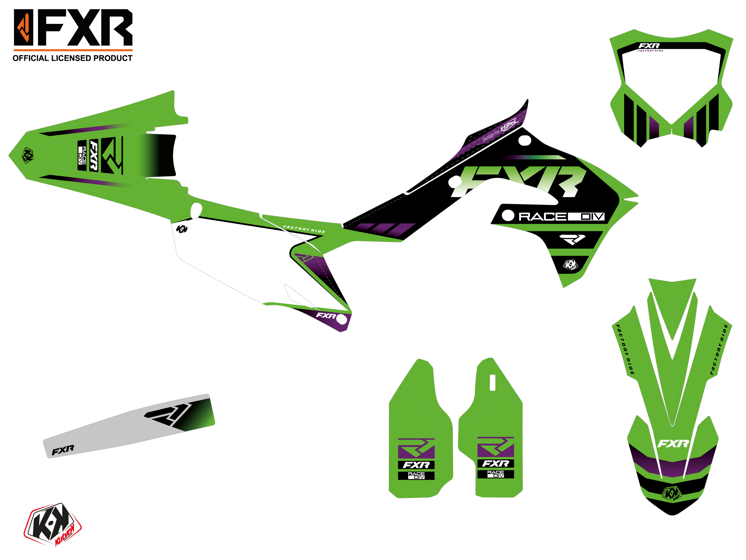 Kawasaki Kx 450 F Dirt Bike Fxr Revo Graphic Kit Green