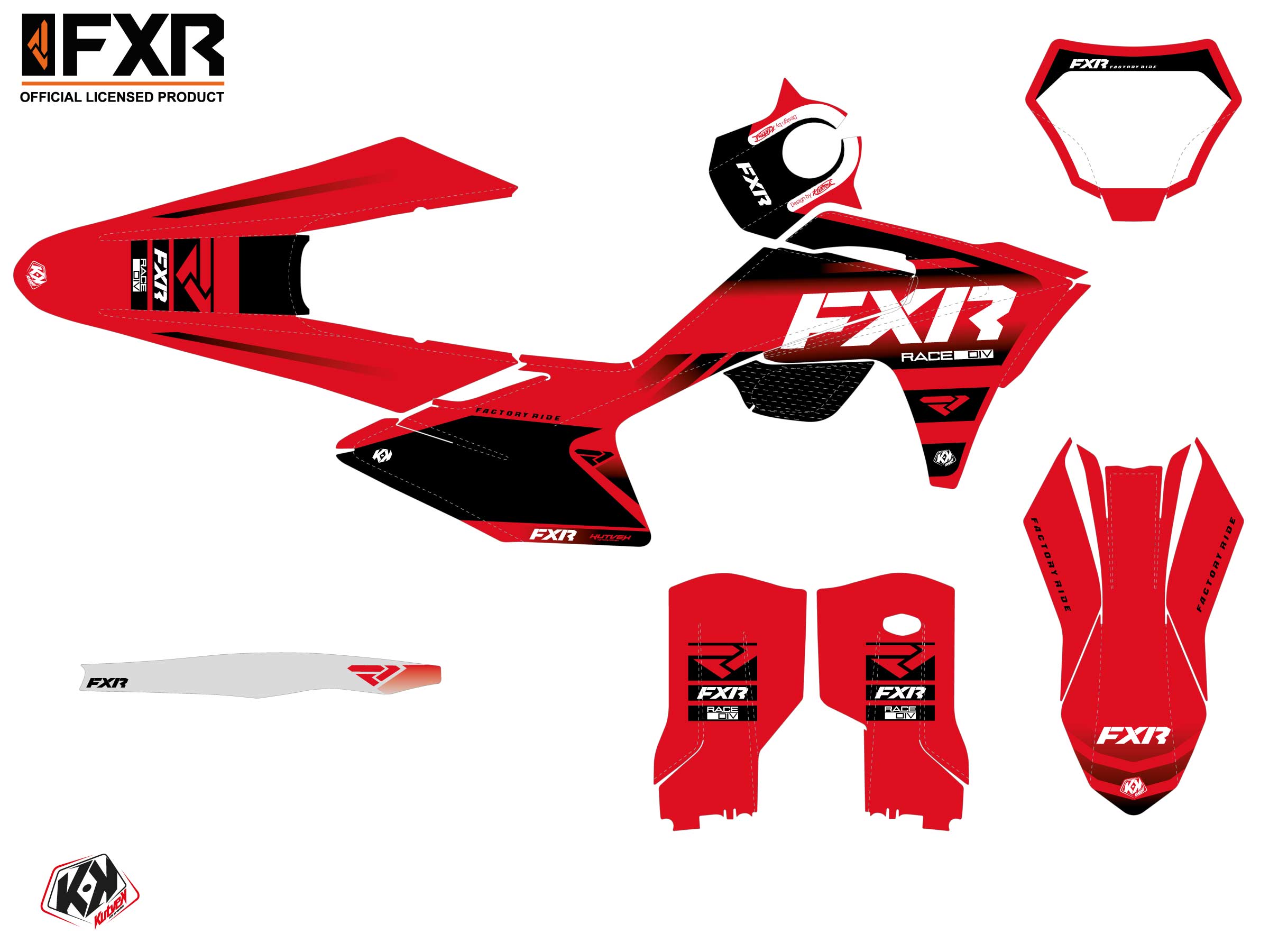 Kit Déco Motocross Fxr Revo Gasgas Mc 125 Rouge