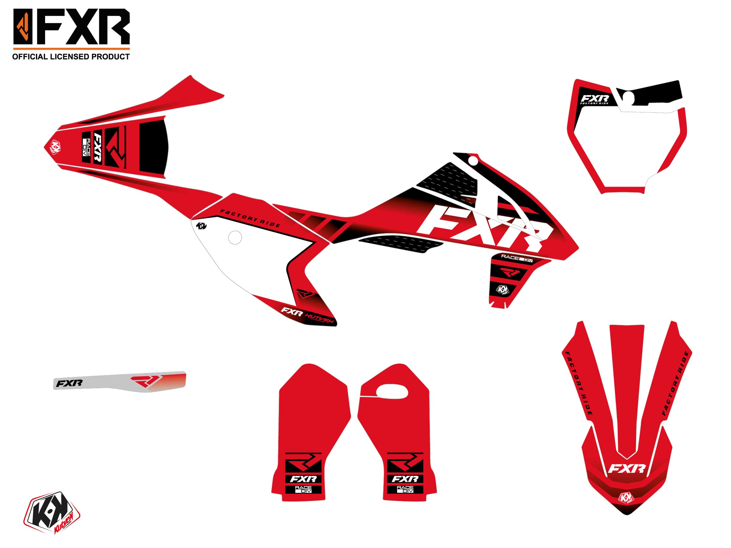 Kit Déco Motocross Fxr Revo Gasgas Mc 50 Rouge