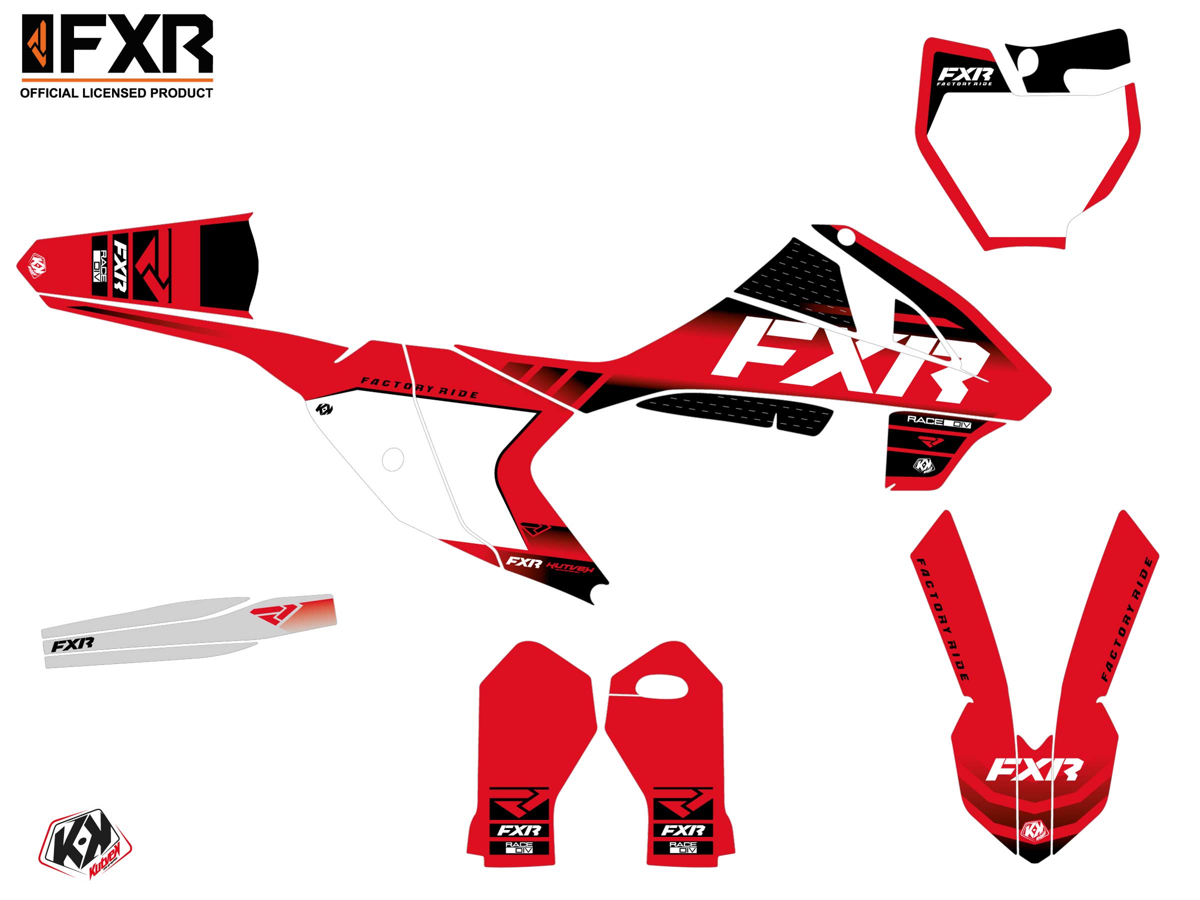 Kit Déco Motocross Fxr Revo Gasgas Mc 65 Rouge