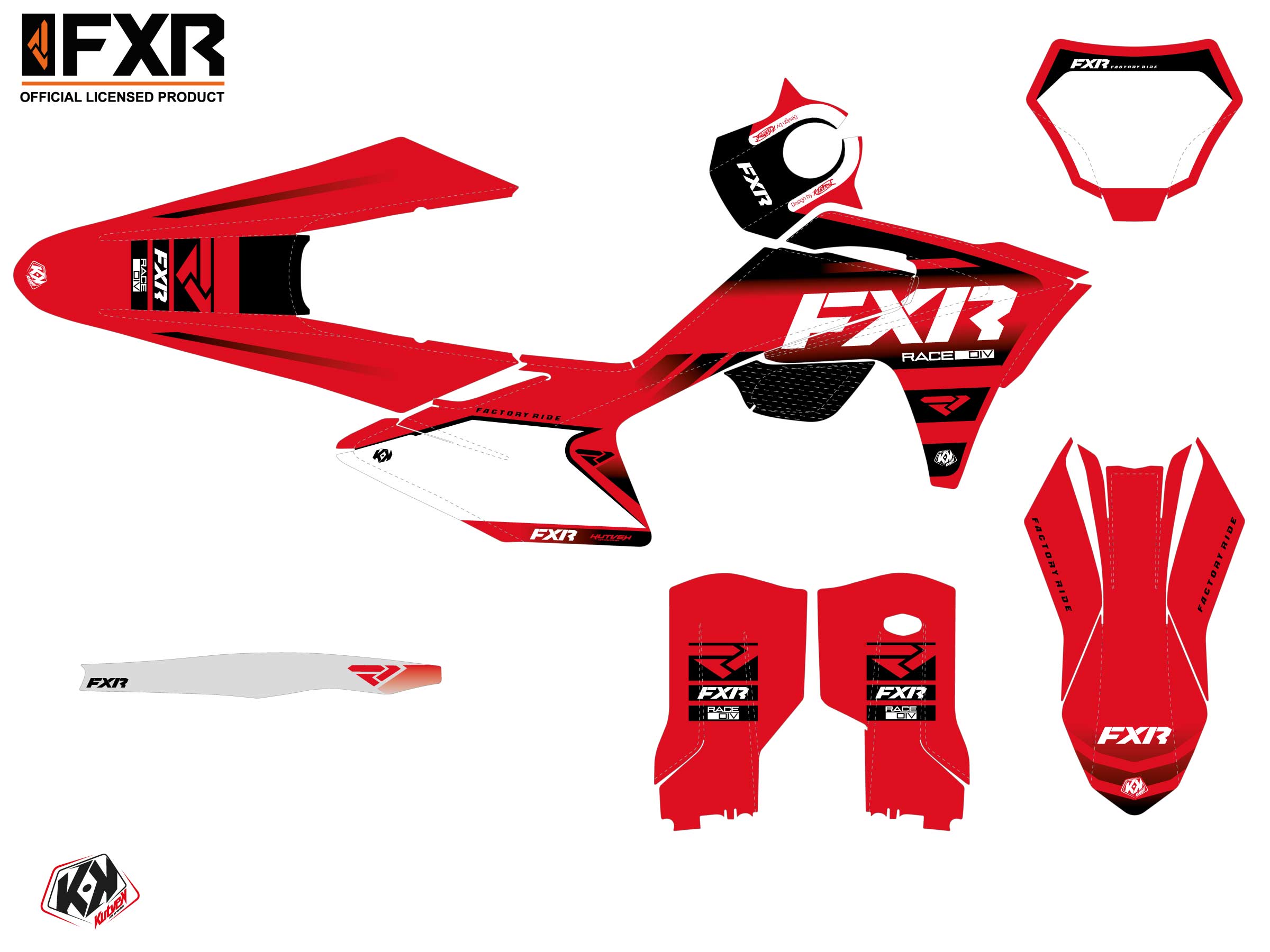 Kit Déco Motocross Fxr Revo Gasgas Mc 450 F Rouge