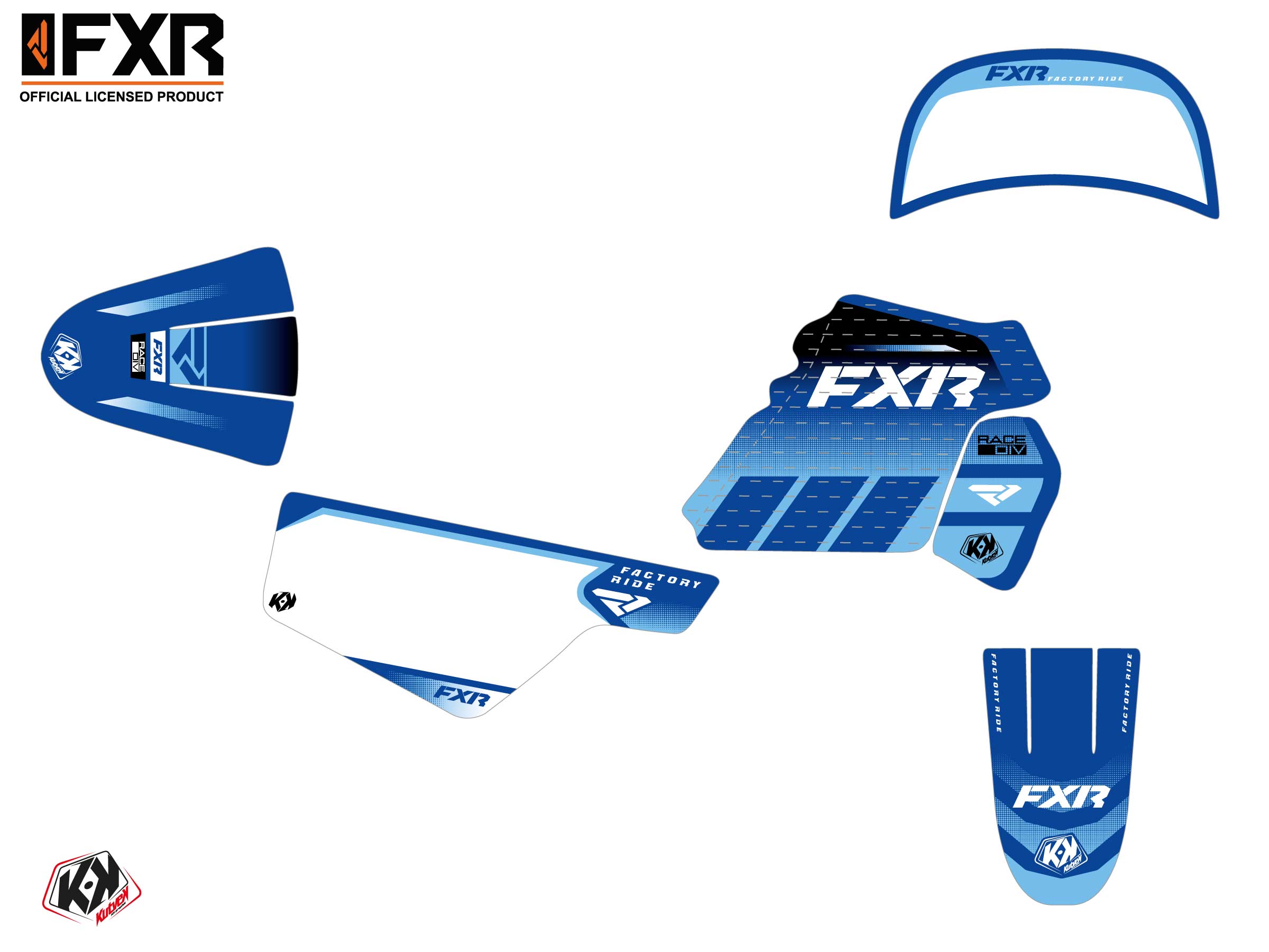 Kit Déco Motocross Fxr Revo Yamaha Pw 50 Bleu