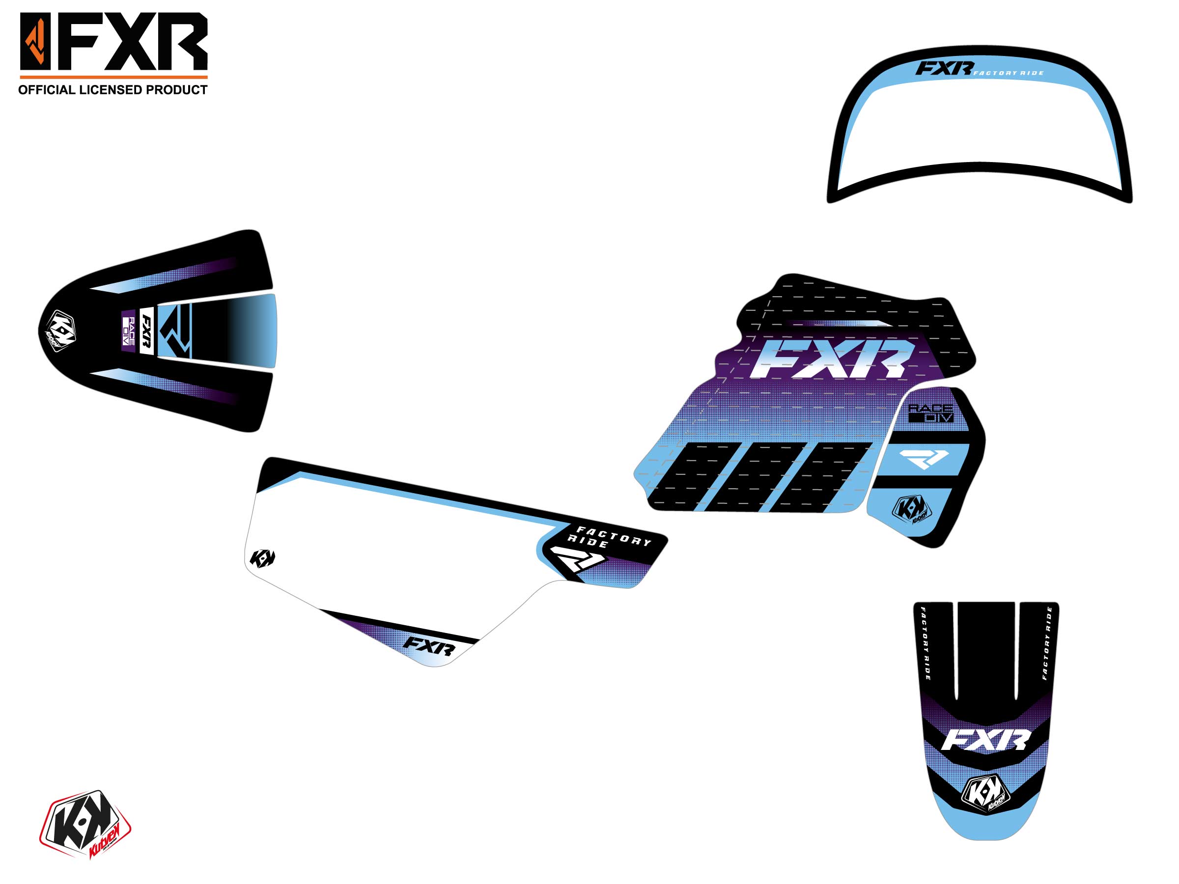 Kit Déco Motocross Fxr Revo Yamaha Pw 50 Violet