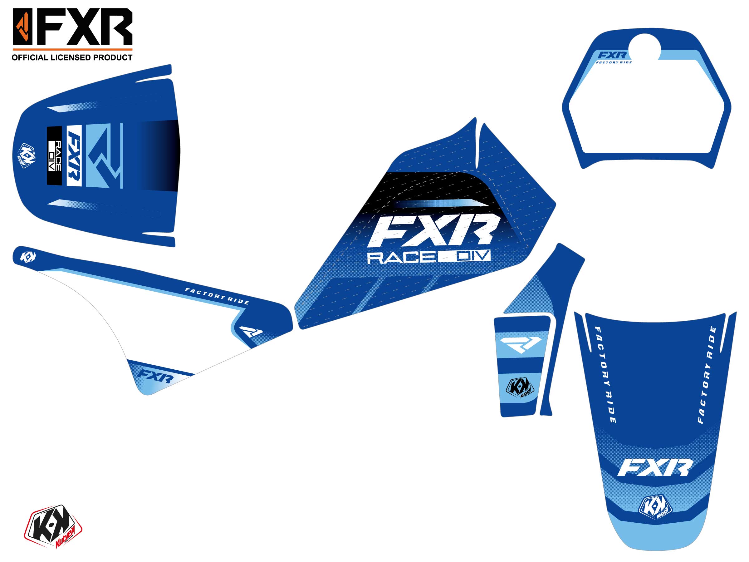 Kit Déco Motocross Fxr Revo Yamaha Pw 80 Bleu