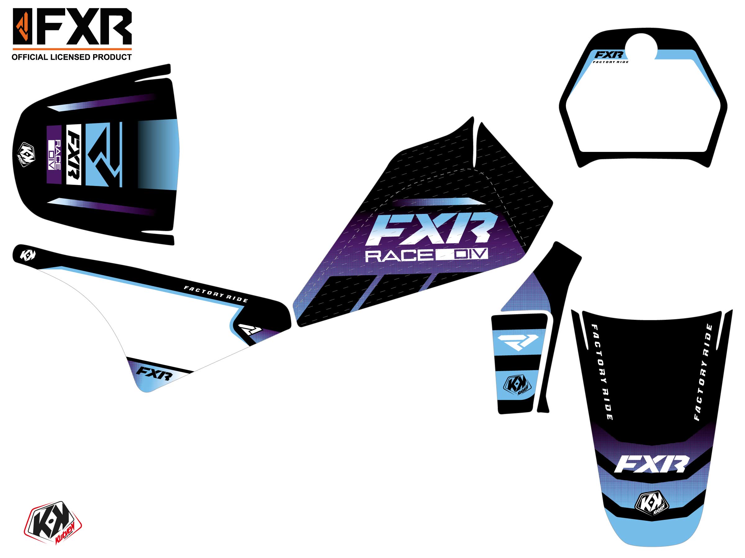 Kit Déco Motocross Fxr Revo Yamaha Pw 80 Violet