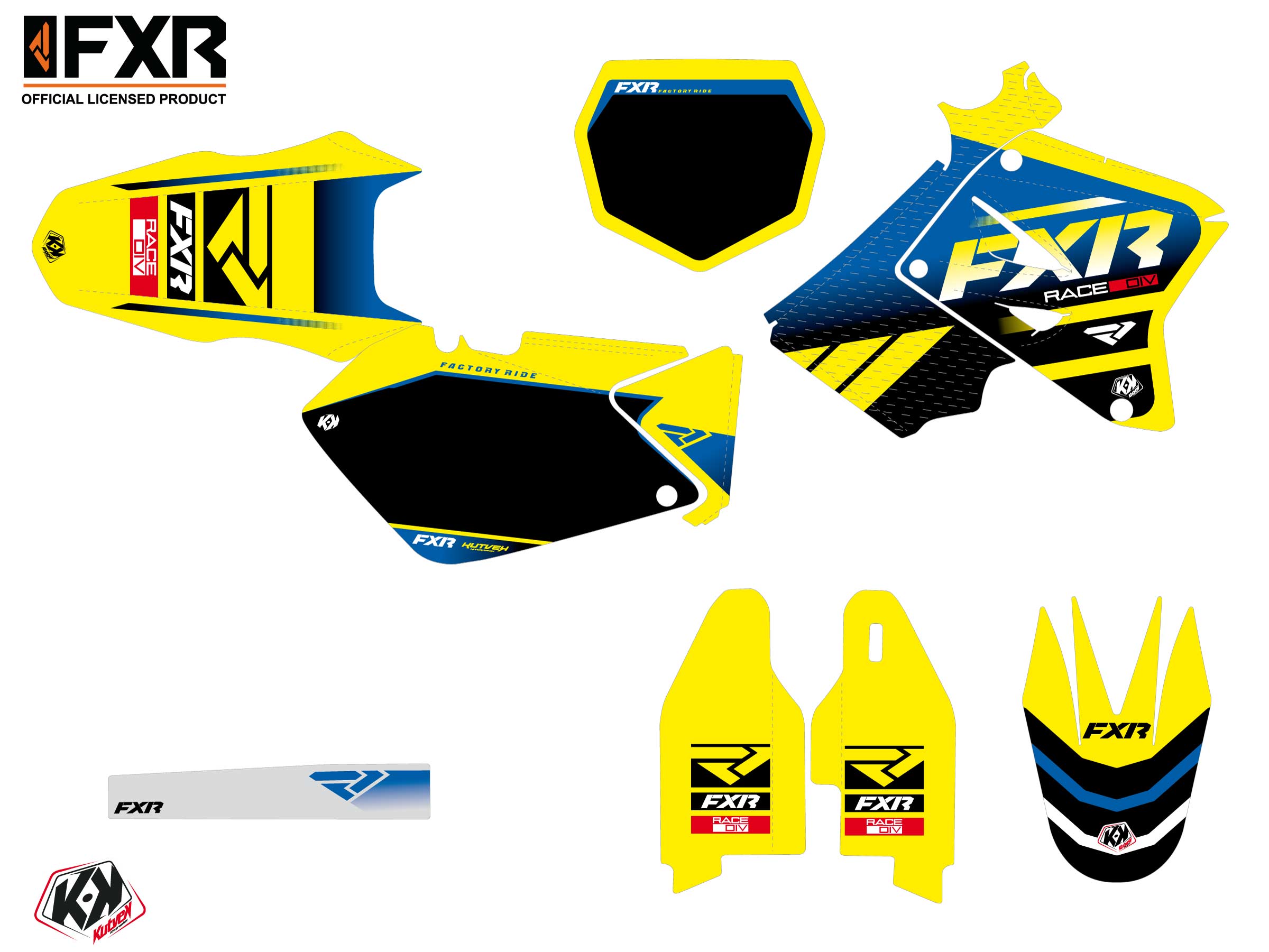 Kit Déco Motocross Fxr Revo Suzuki Rm 125 Jaune