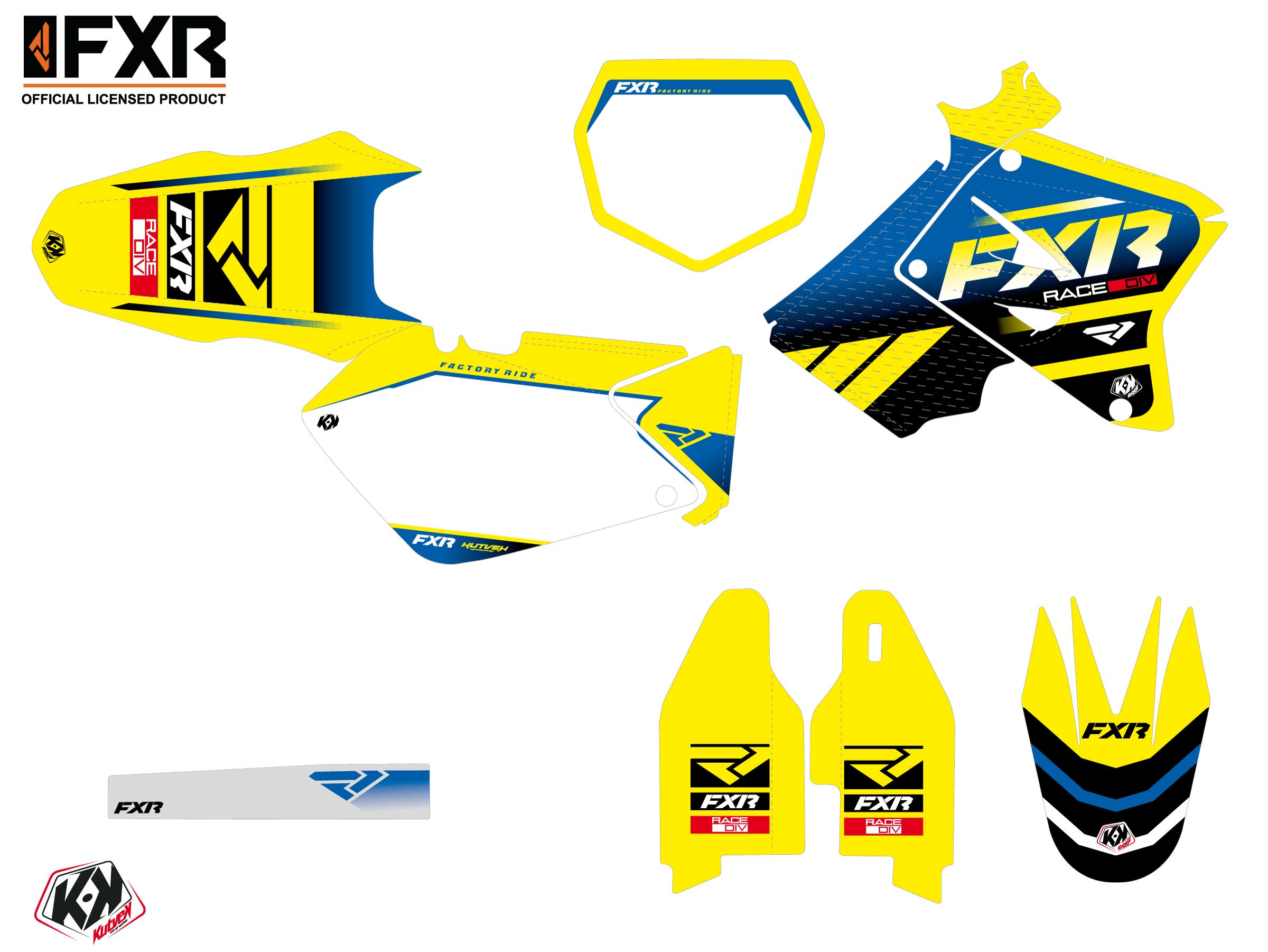 Kit Déco Motocross Fxr Revo Suzuki Rm 250 Jaune