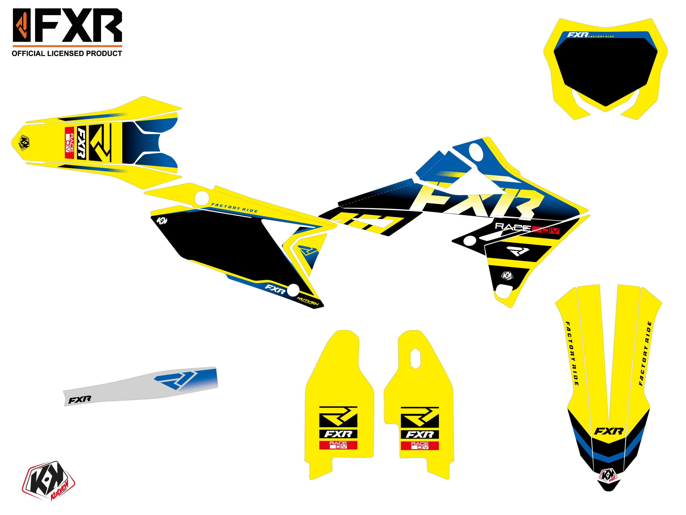 Kit Déco Motocross Fxr Revo Suzuki Rm-z 250 Jaune