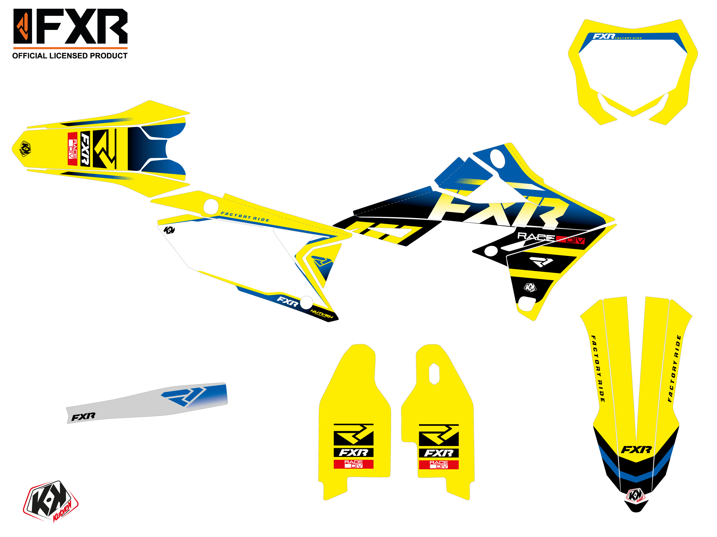 Kit Déco Motocross Fxr Revo Suzuki Rm-z 450 Jaune