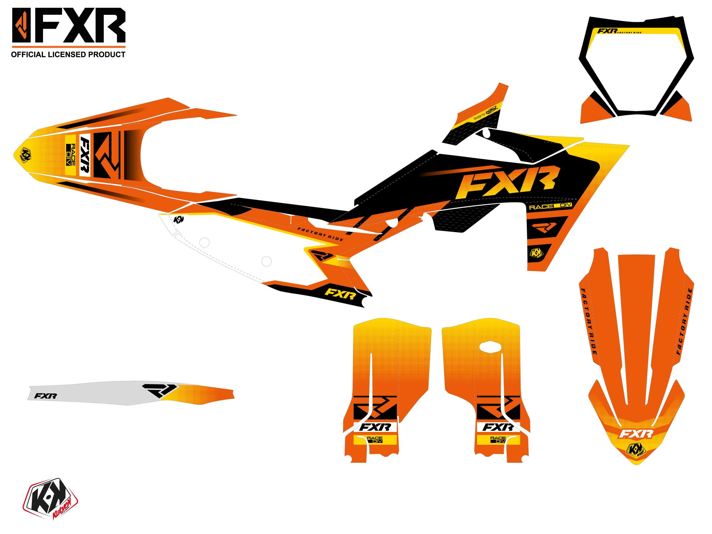 Kit Déco Motocross Fxr Revo Ktm Sx 125 Orange