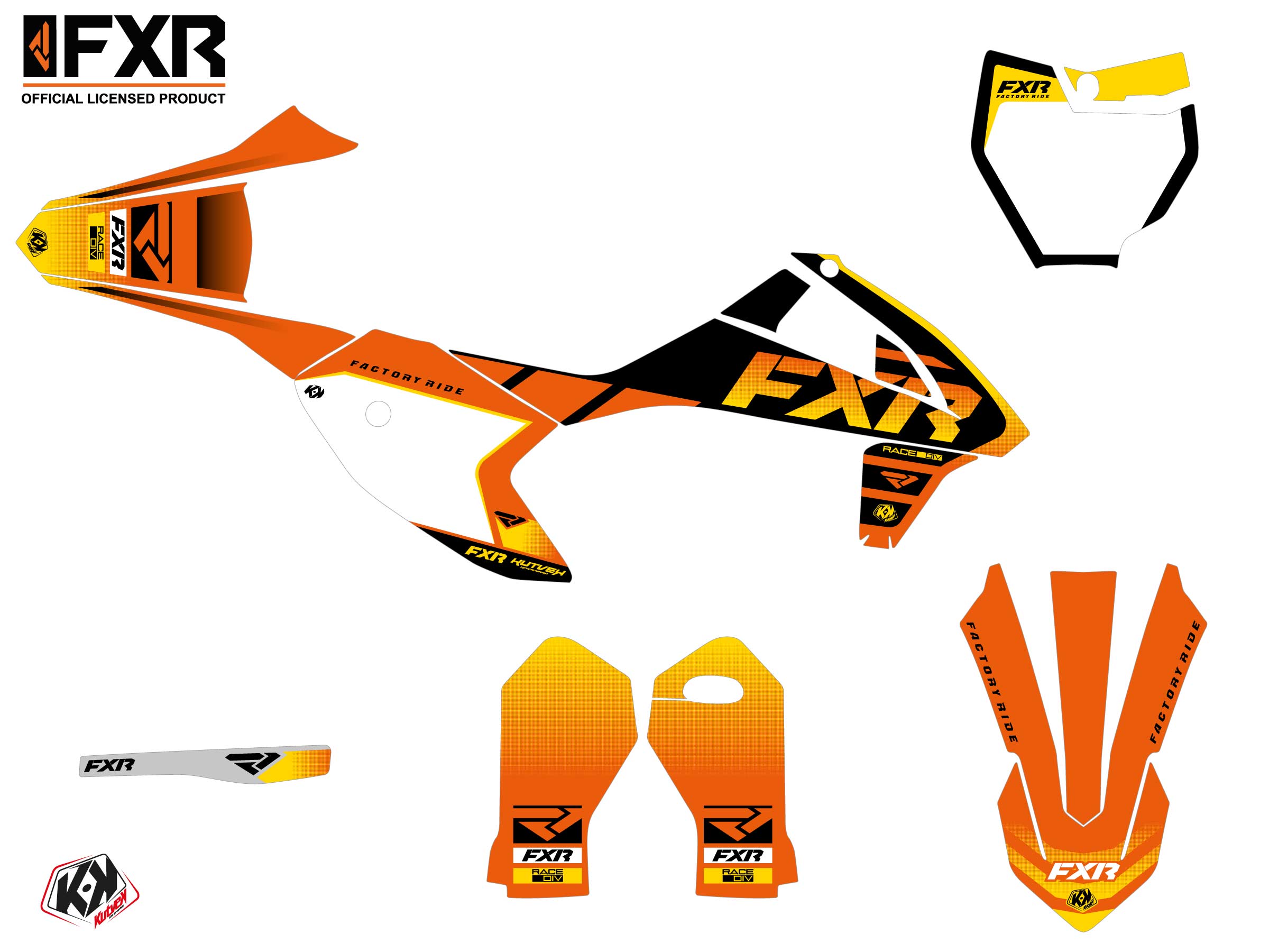 Kit Déco Motocross Fxr Revo Ktm Sx E 5 Orange