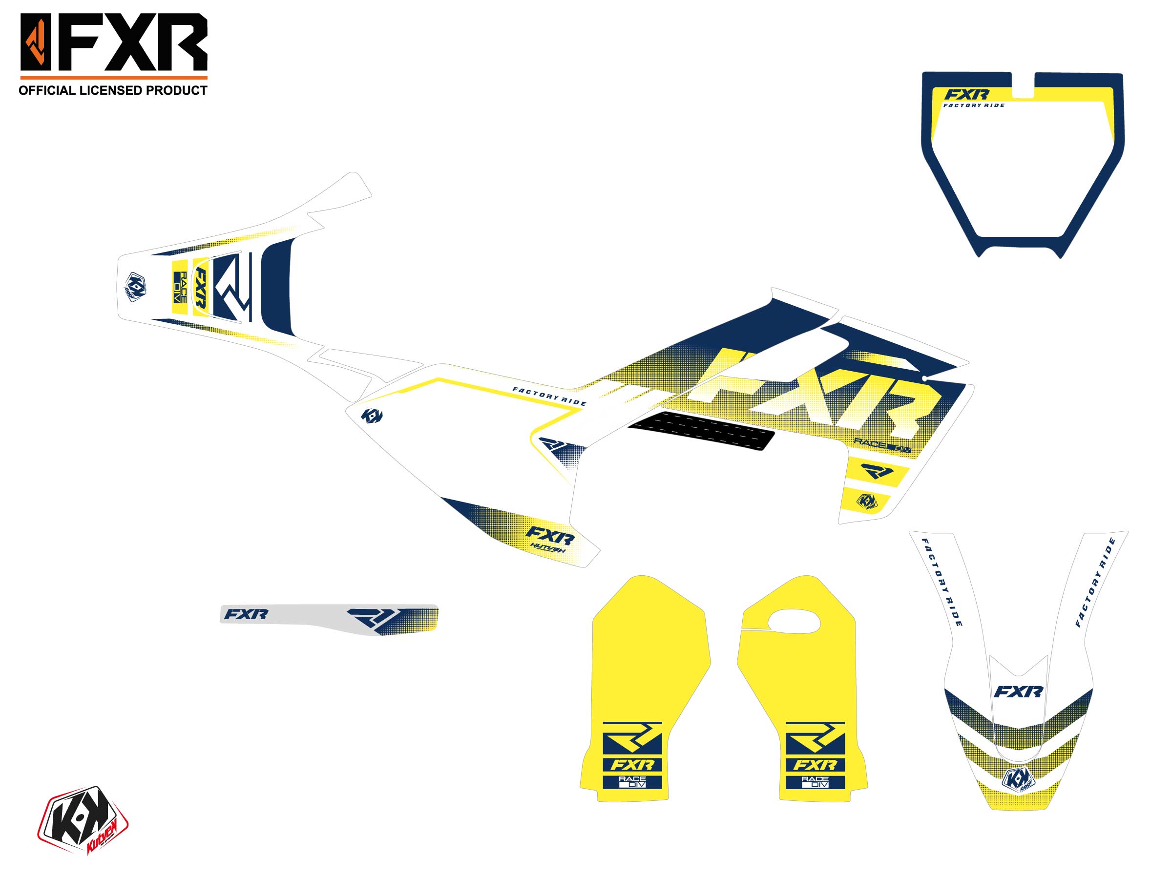 Kit Déco Motocross Fxr Revo Husqvarna Tc 50 Blanc