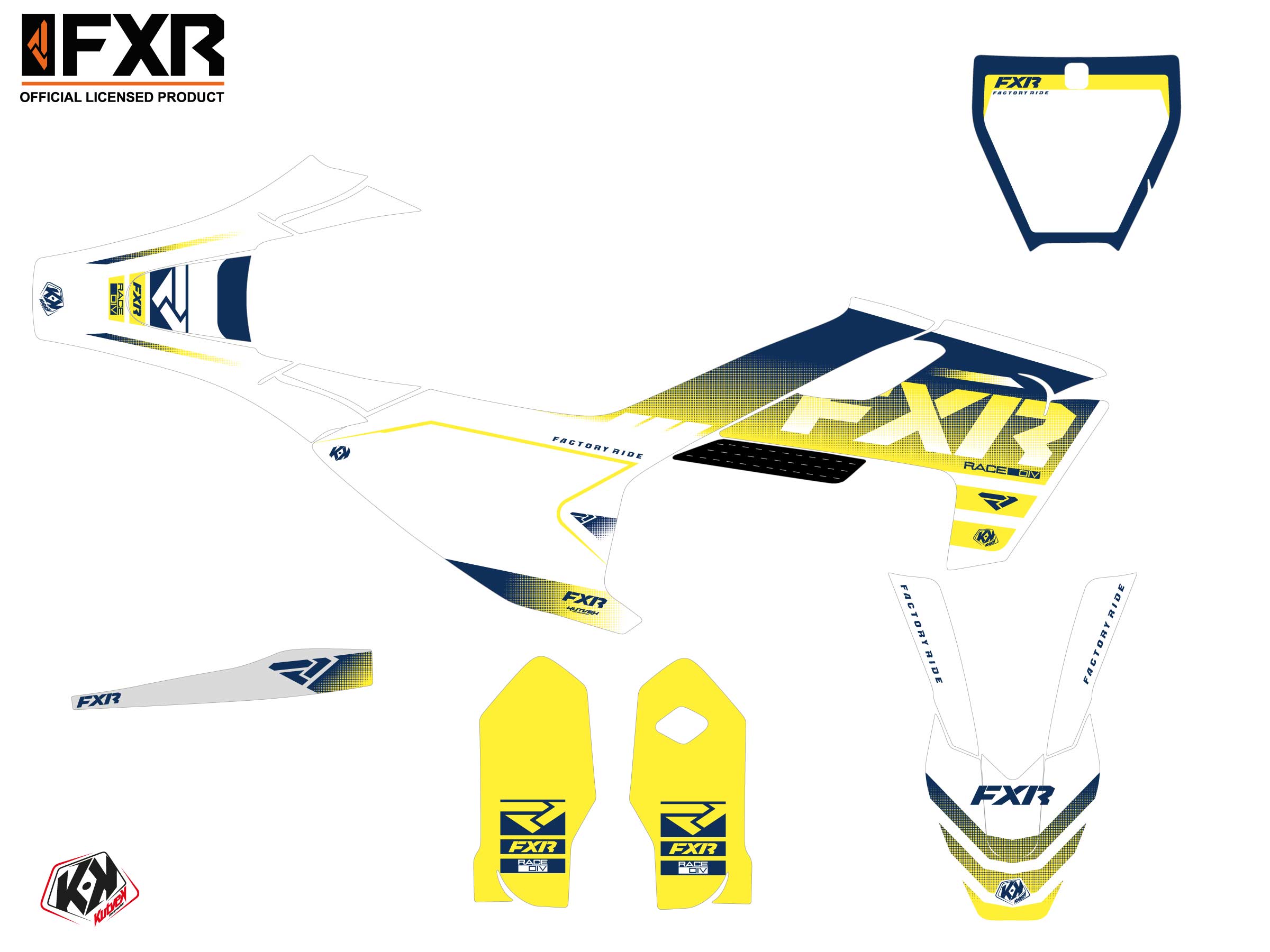 Kit Déco Motocross Fxr Revo Husqvarna Tc 85 Blanc