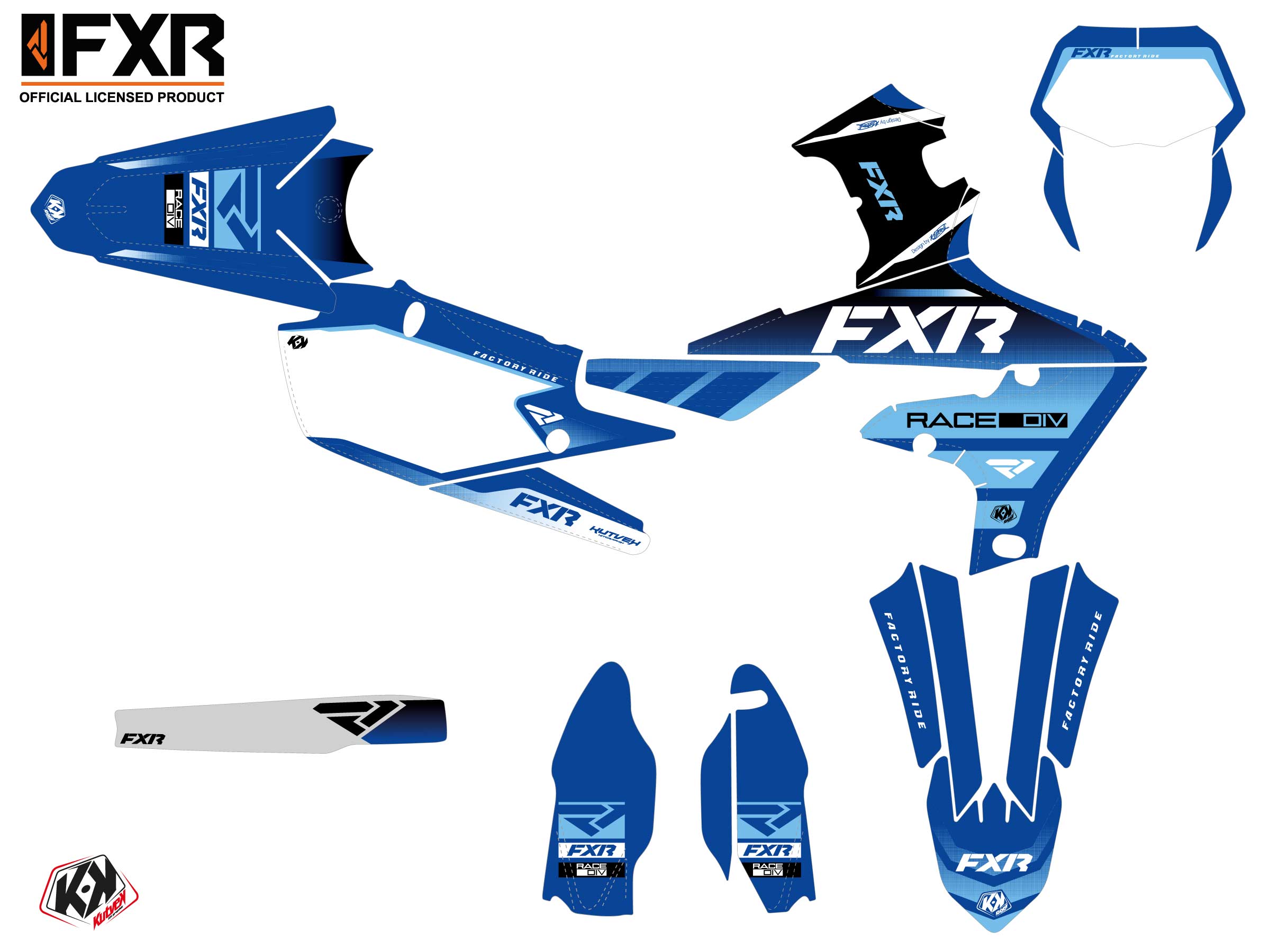 Kit Déco Motocross Fxr Revo Yamaha Wr 250 F Bleu